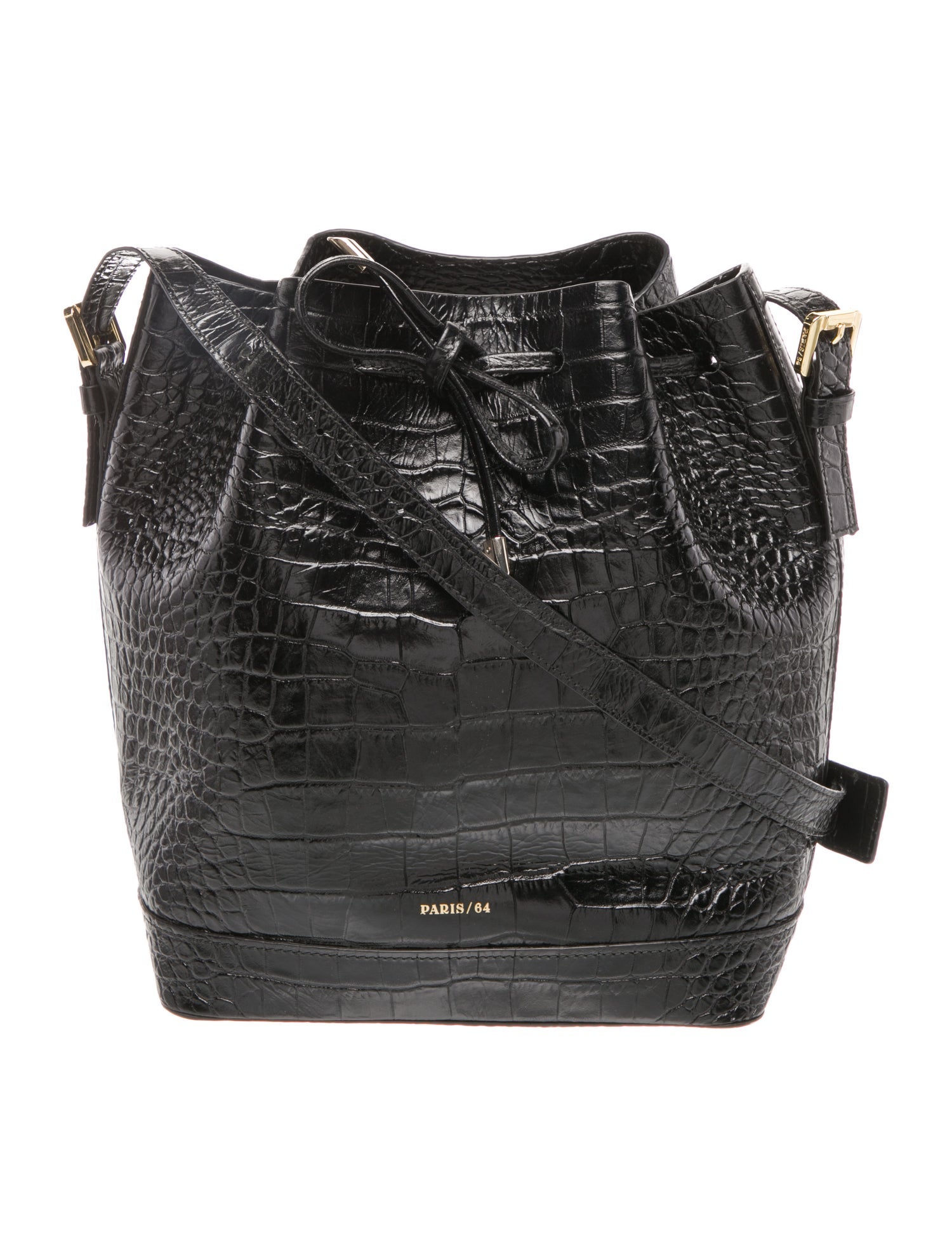Paris 64 Embossed Leather Bucket Bag