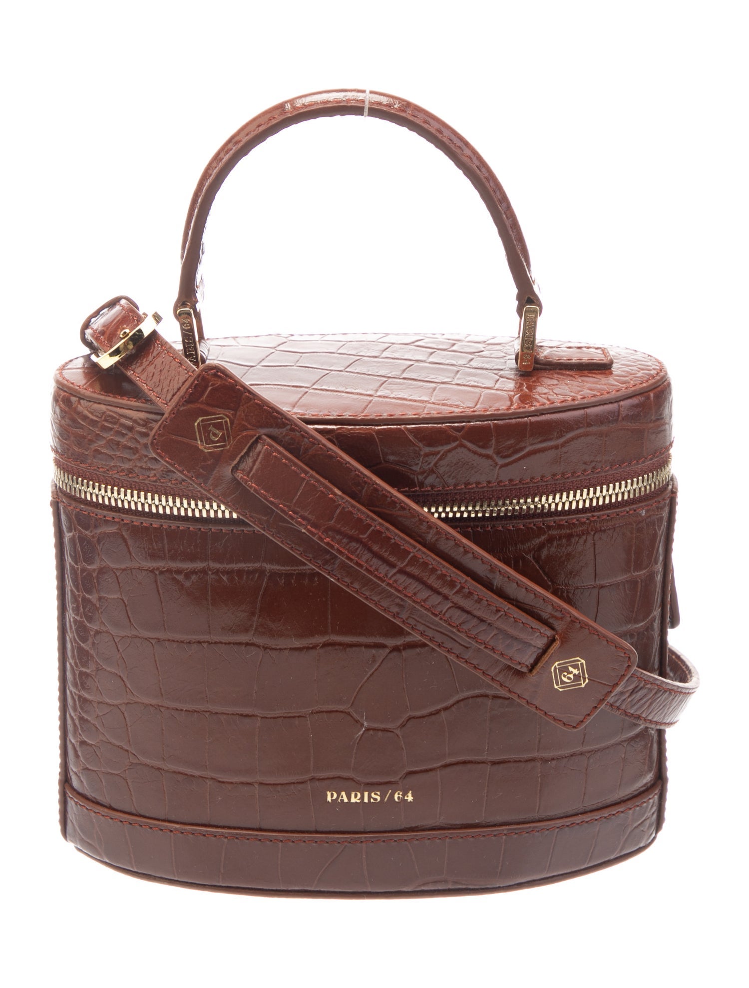 Paris 64 Embossed Leather Messenger Bag