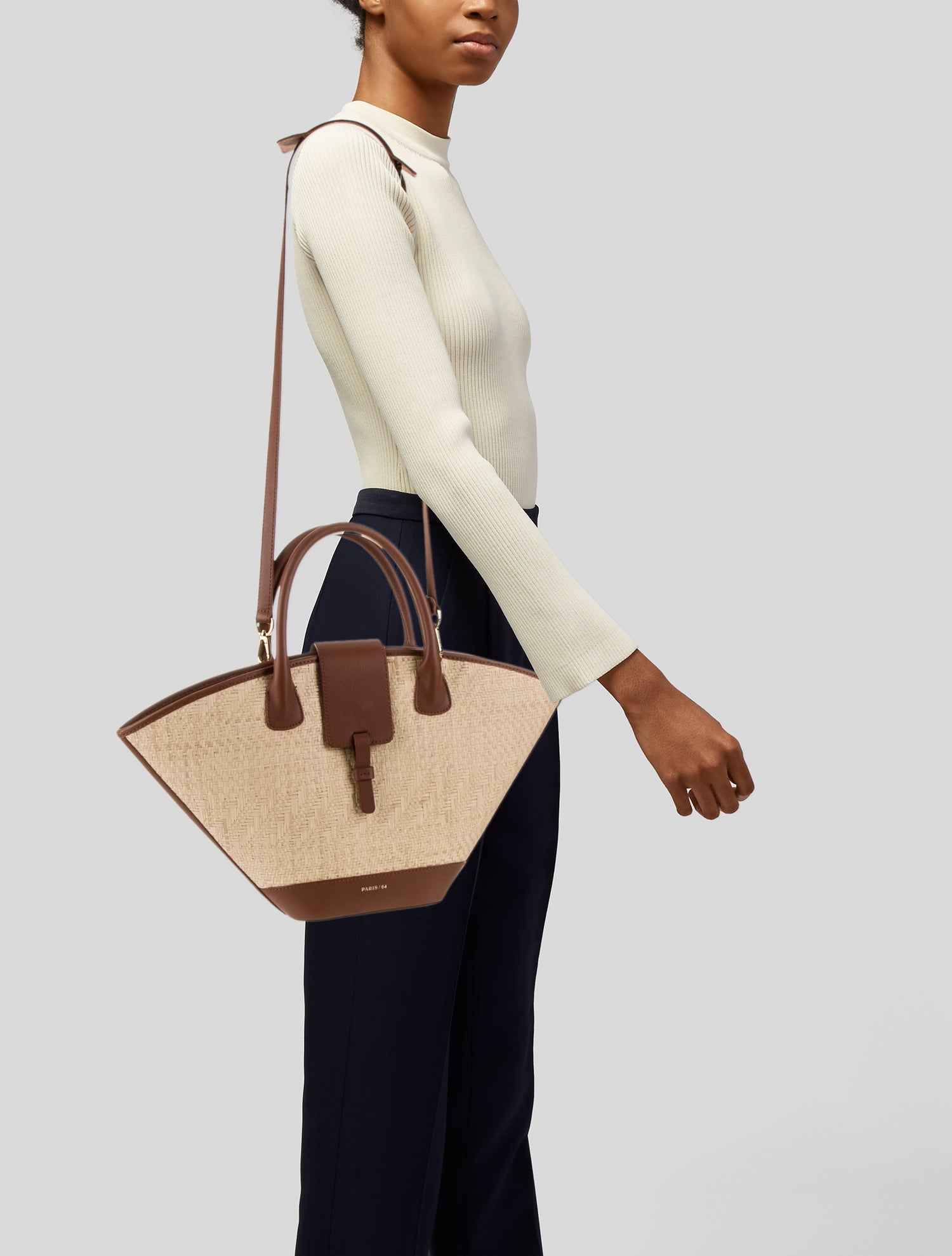 Paris 64 Straw Bucket Bag