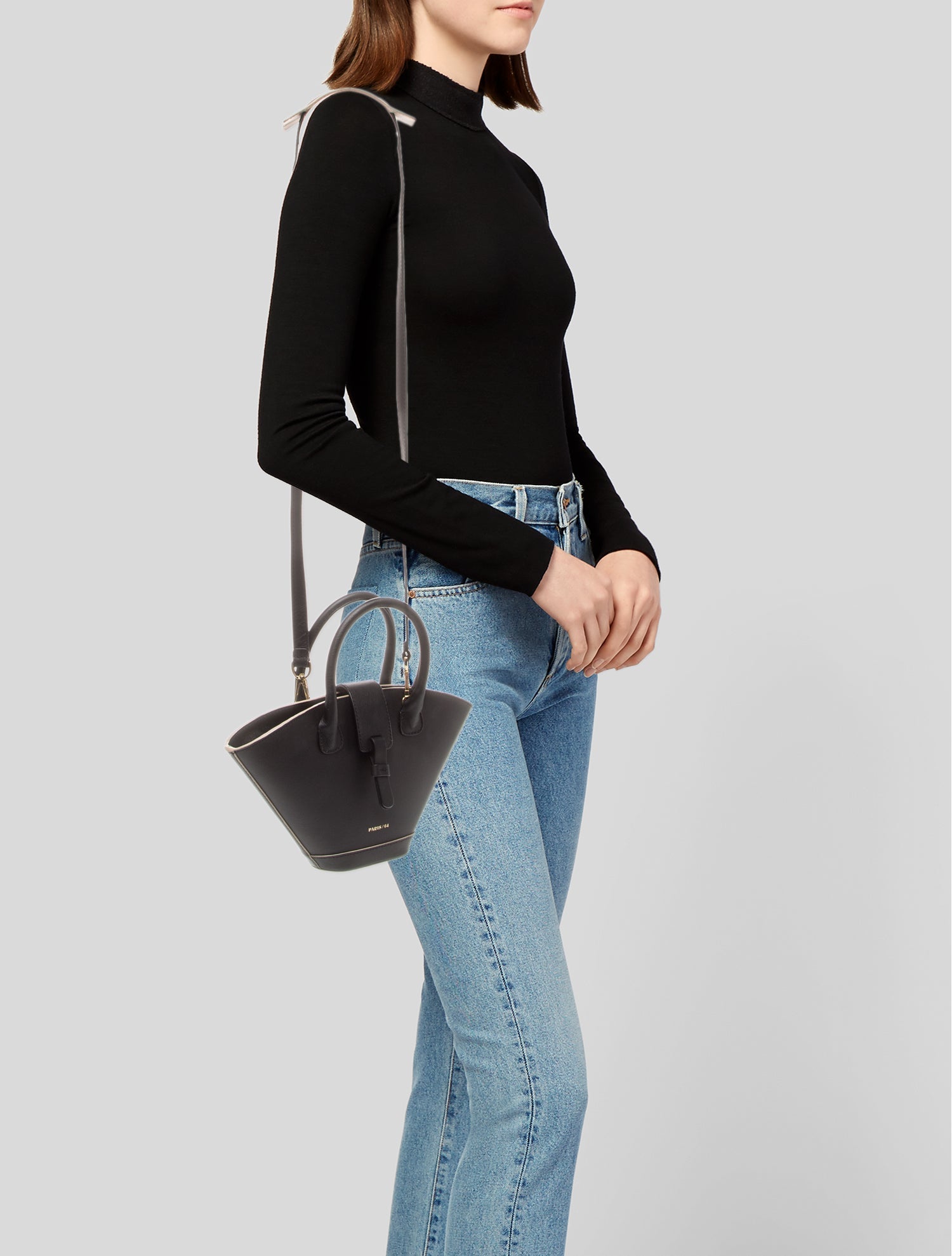 Paris 64 Leather-Trim Raffia Handle Bag - Neutrals Handle Bags
