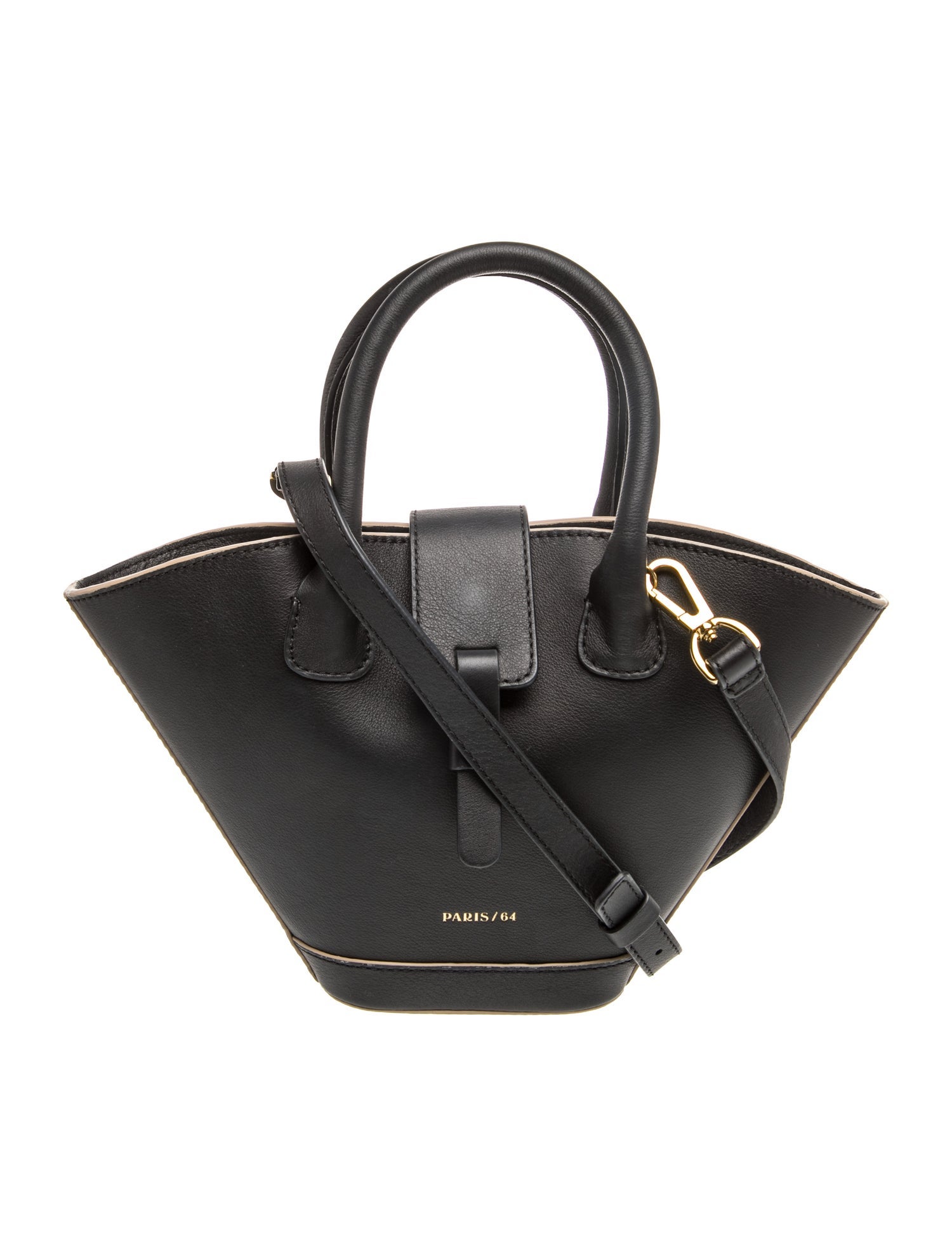 Paris 64 Leather Lumière w/ Strap Mini - Black Handle Bags