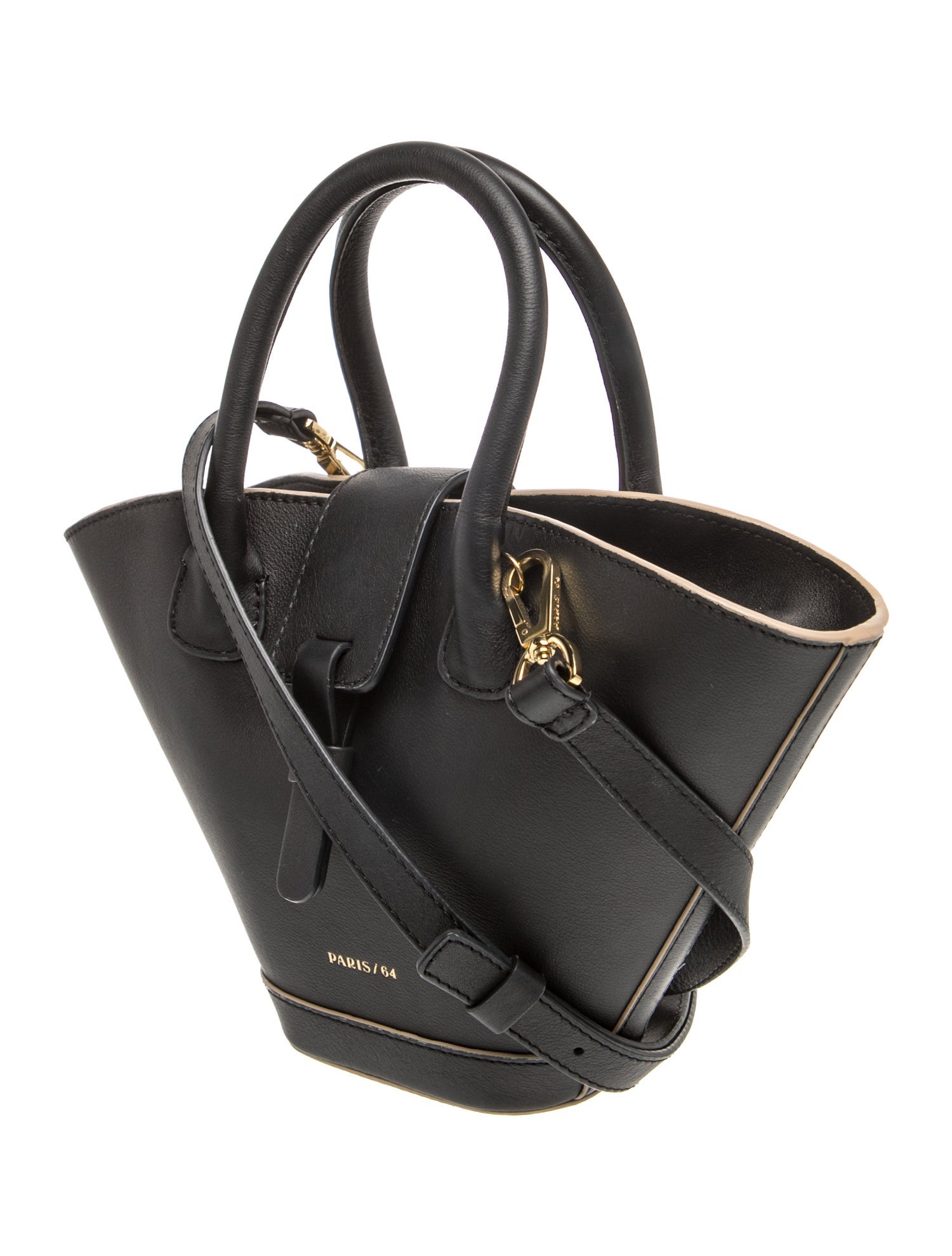 Paris 64 Leather Lumière w/ Strap Mini - Black Handle Bags