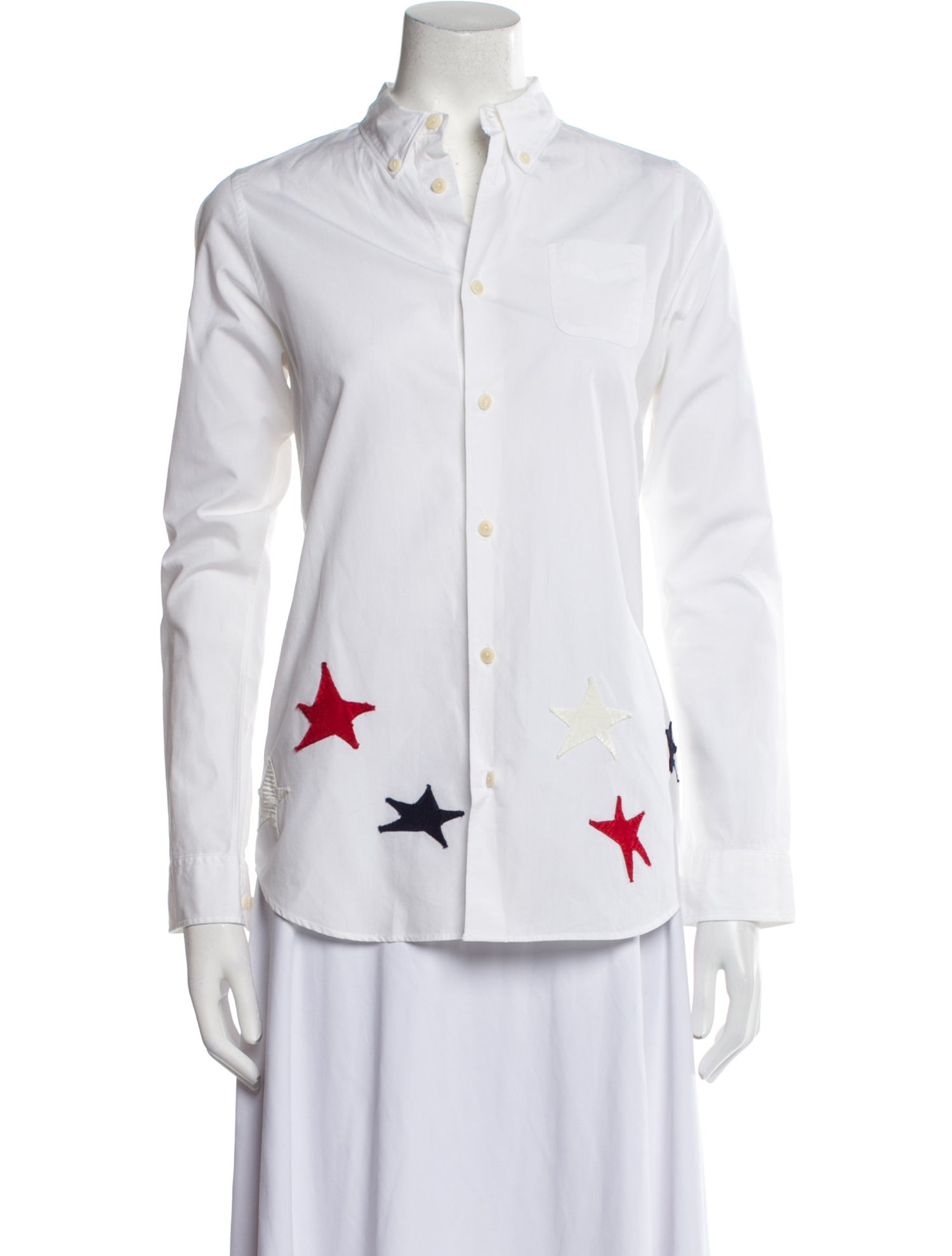 WMV Visvim Graphic Print Long Sleeve Button-Up Top