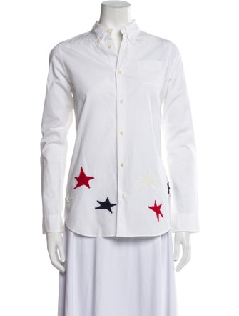 WMV Visvim Graphic Print Long Sleeve Button-Up Top