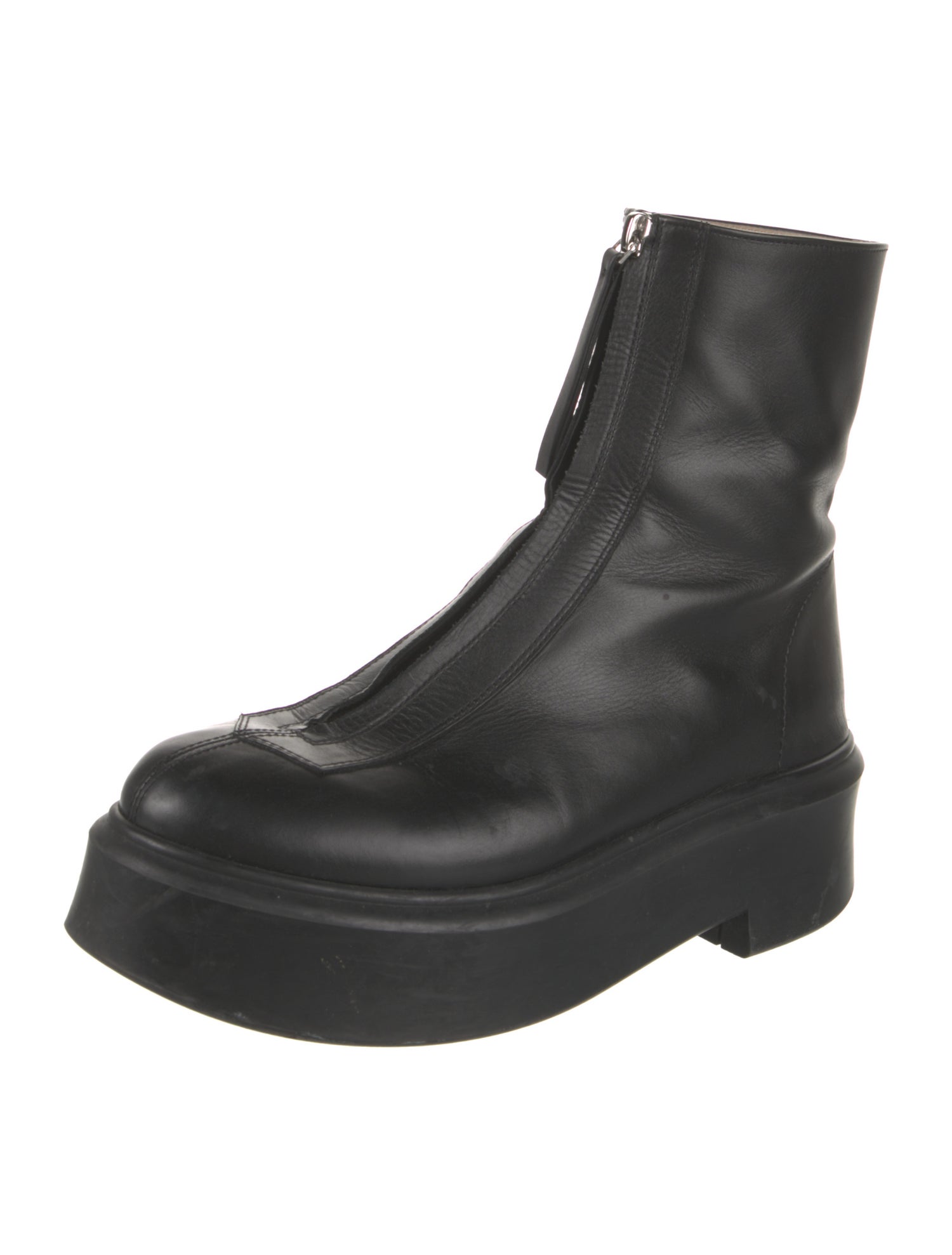 The Row Leather Combat Boots