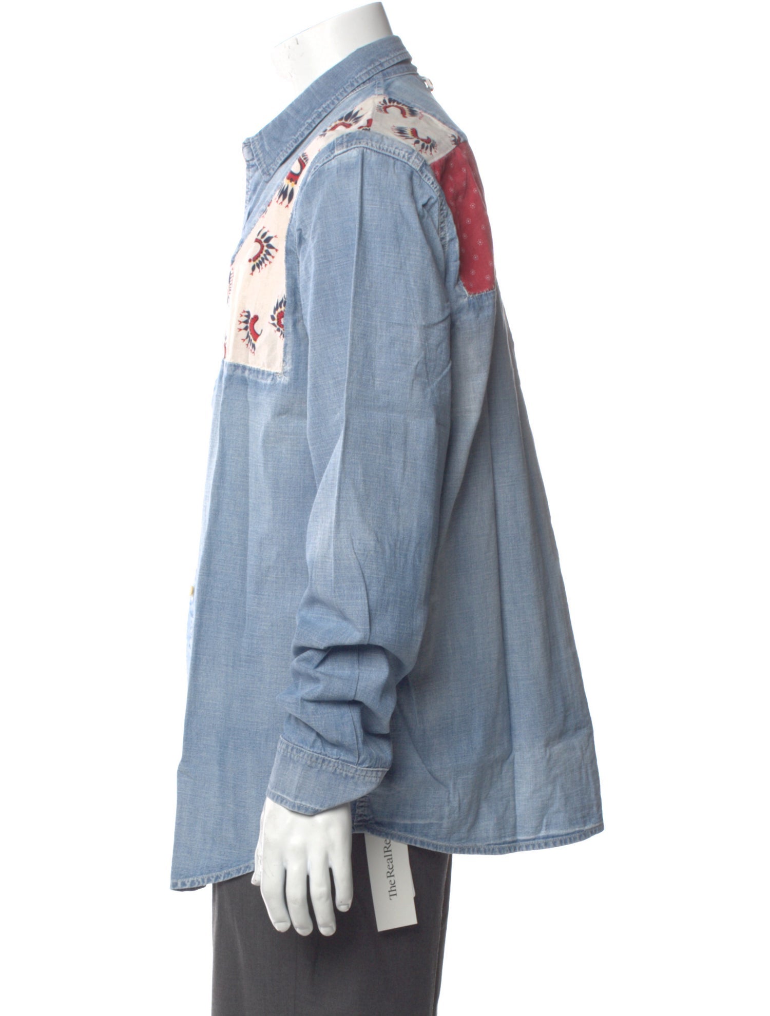 Visvim Granger Feathers Graphic Print Denim Shirt