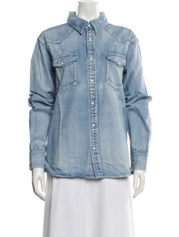 Pre-owned Visvim Long Sleeve Denim Shirt In Blue