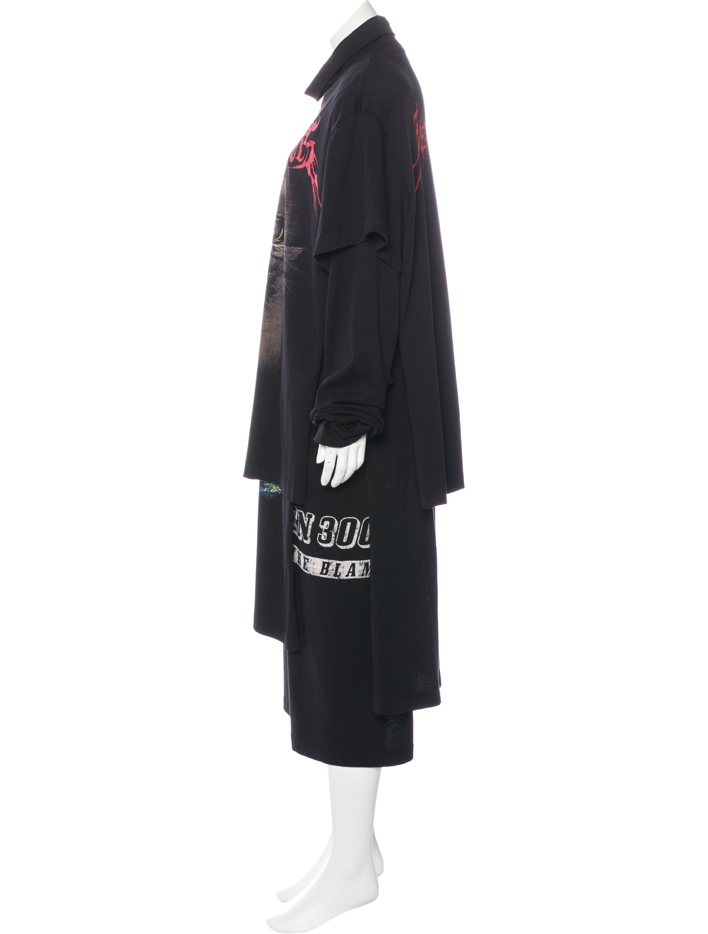 VETEMENTS シャツ　ドレス　2016SS Vetements Fall 2016 Layered T-Shirt Dress - Black Dresses