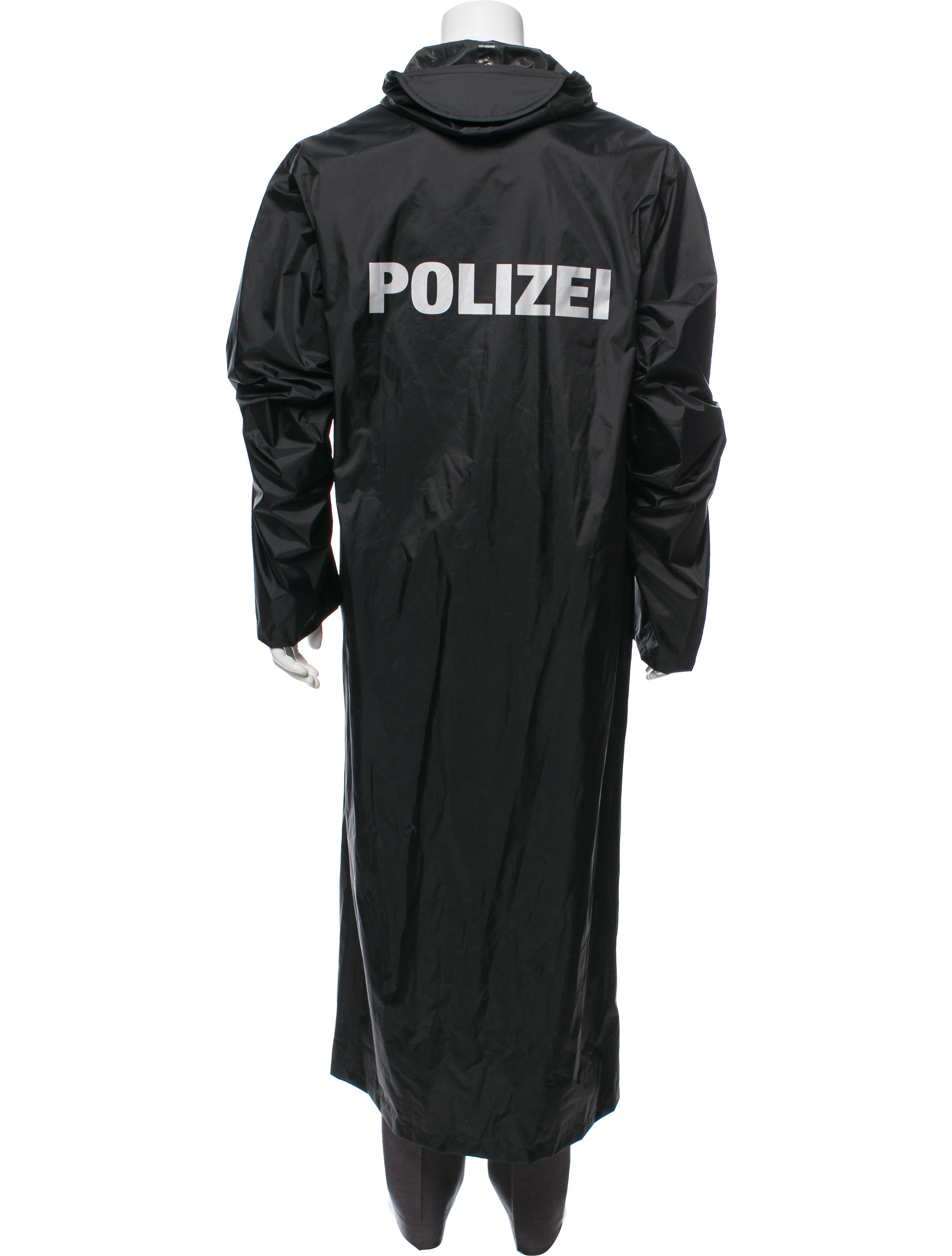 Vetements Polizei Oversized Raincoat - Black Coats, Clothing