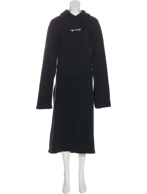 Vetements Hooded Sweatshirt Dress Black