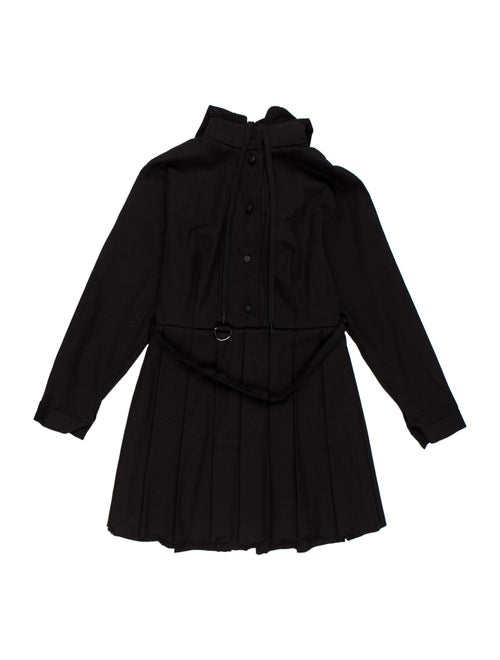 Vetements Pleated Hooded Dress Black