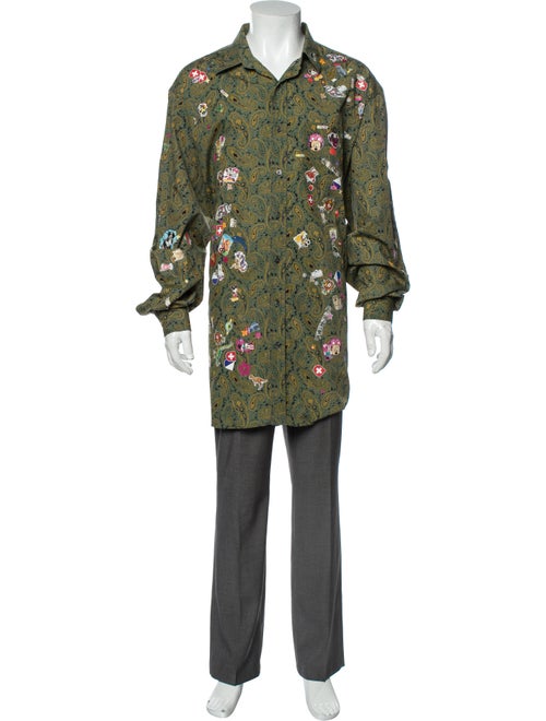 Vetements Paisley & Sticker-Print Oversized Shirt