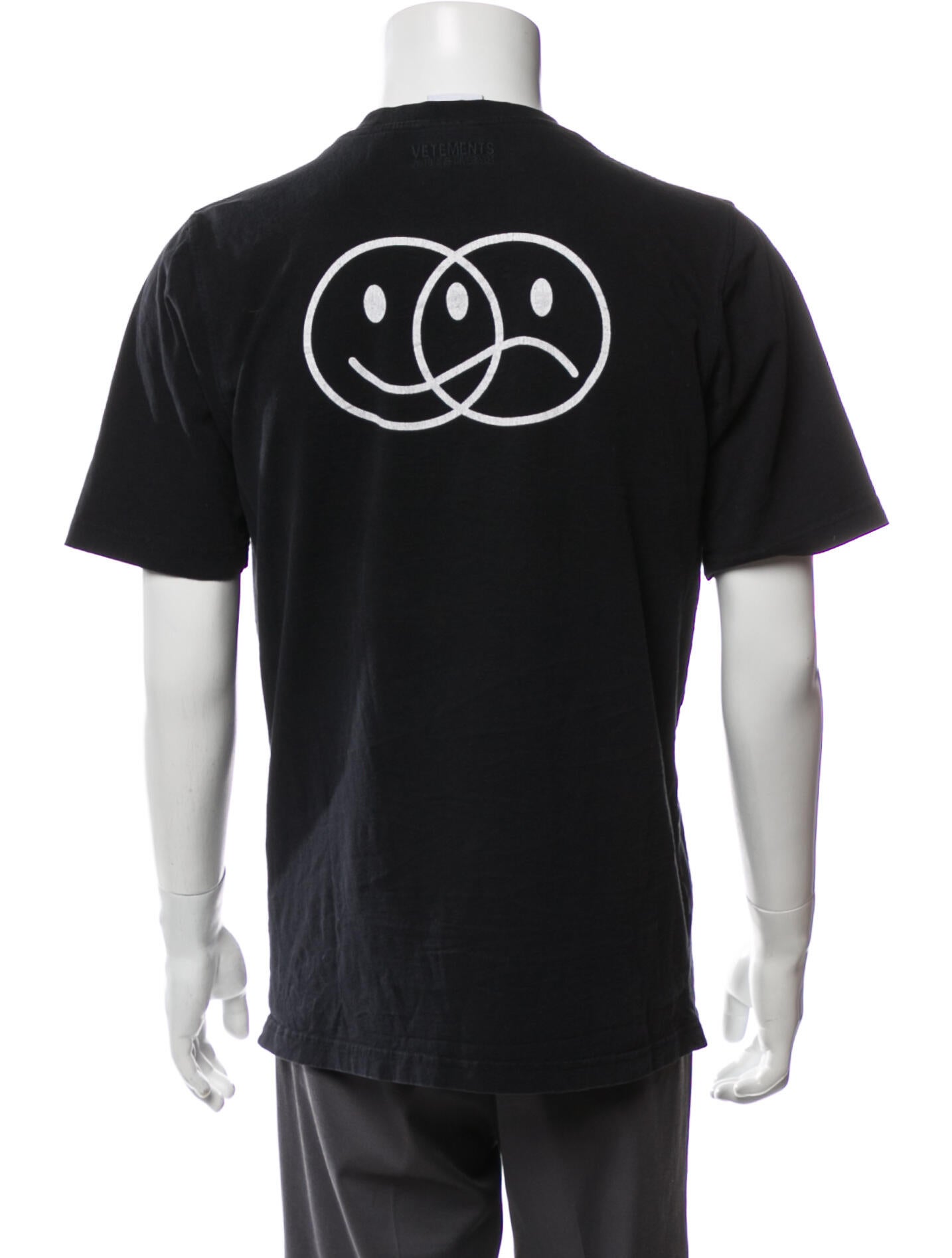 Vetements 2021 Not Happy Not Sad T-Shirt - Black T-Shirts