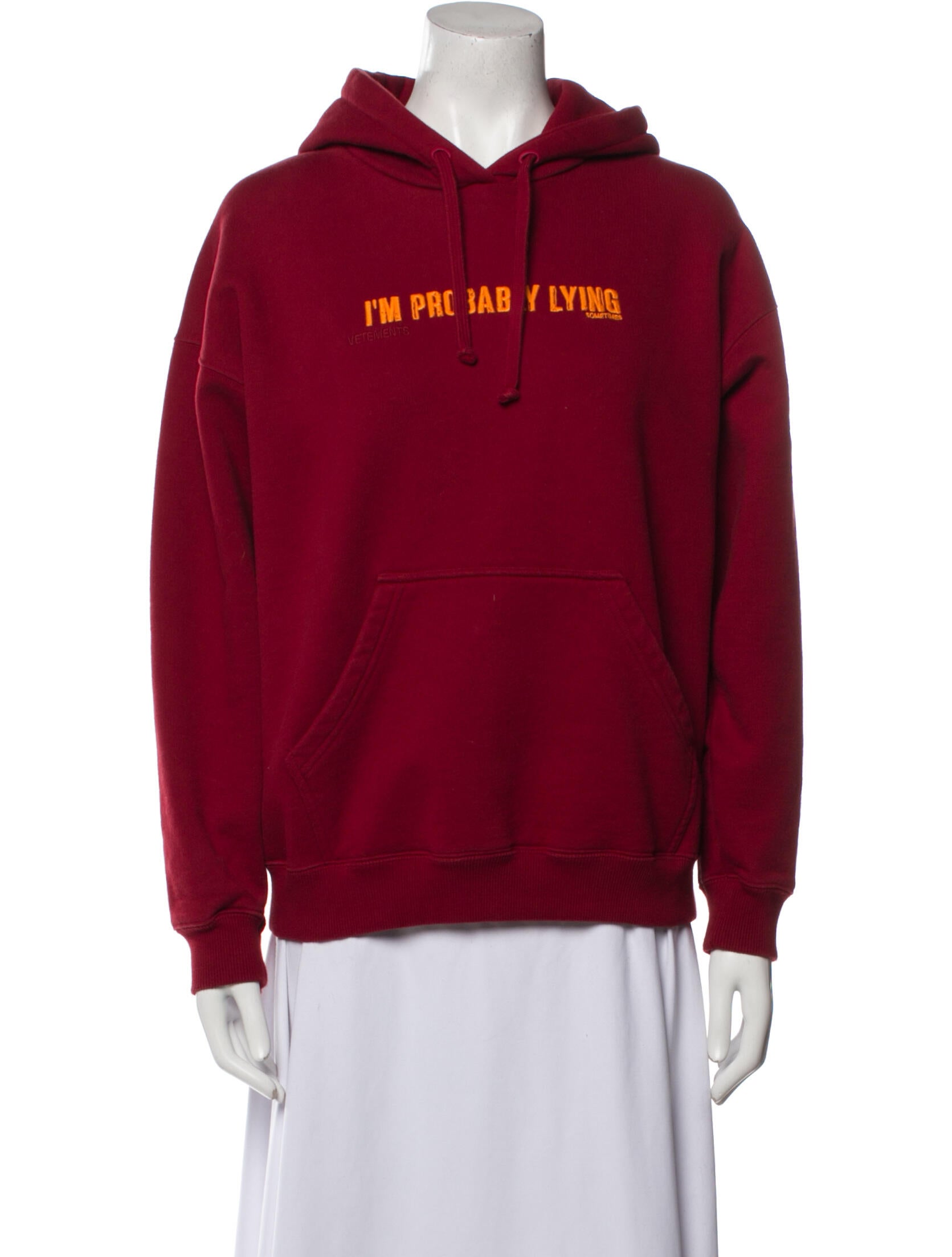 vetements Prbably Lying スウェット Vetements 2019 I'm Probably Lying Sweatshirt - Red Tops