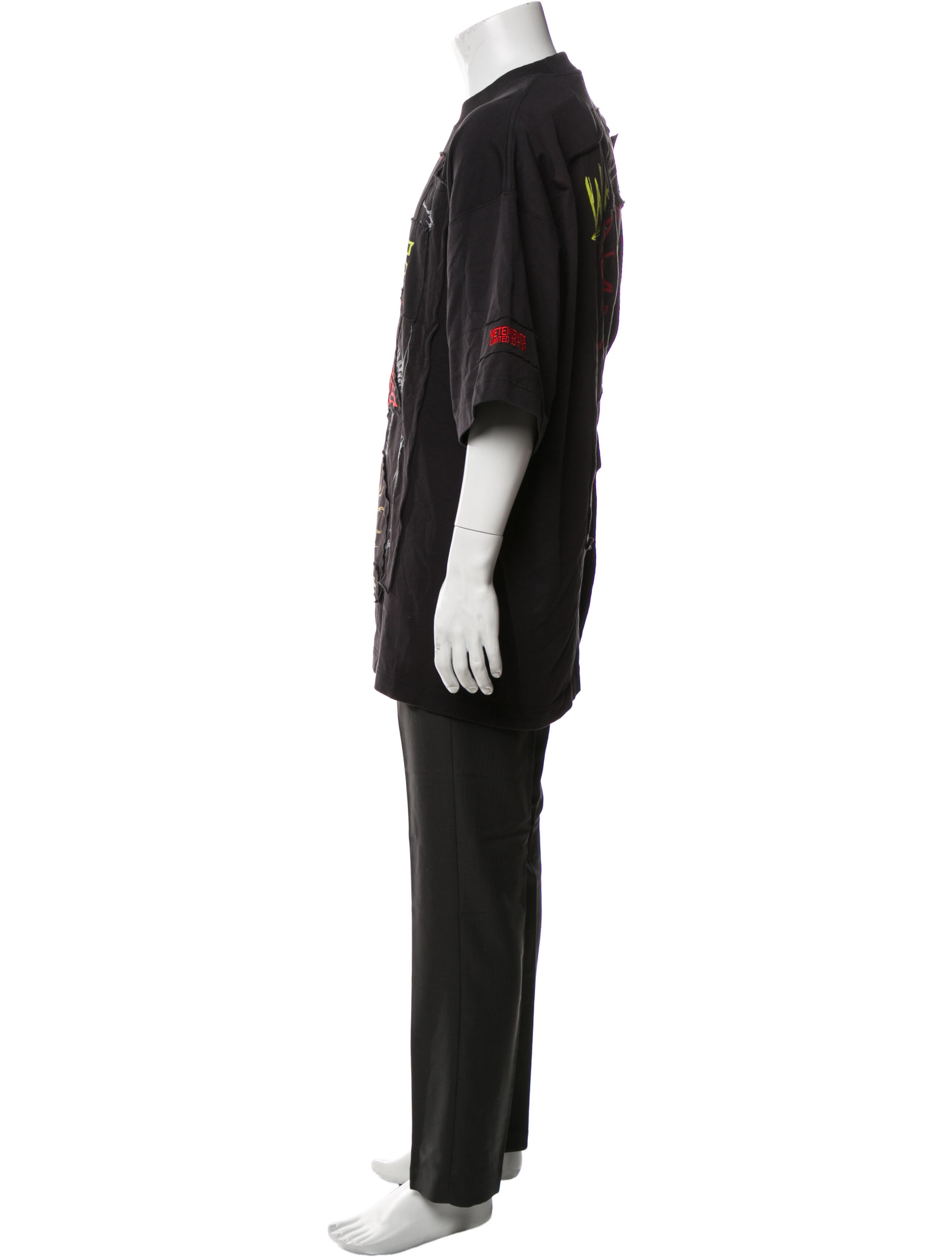 Vetements Hardcore Patchwork Graphic Print T-Shirt w/ Tags - Black