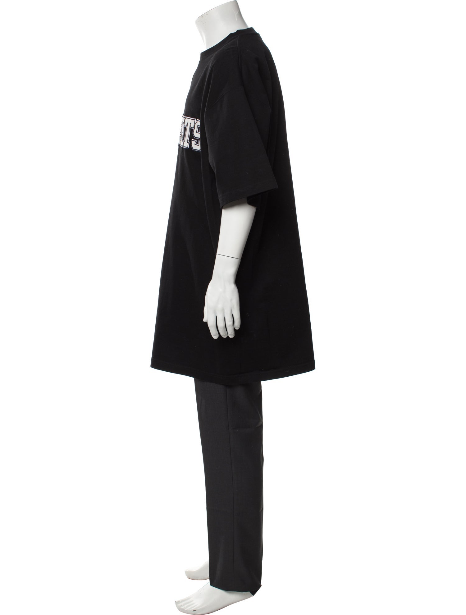 Vetements Vertical Cut-Up Logo 'Black' Graphic Print T-Shirt