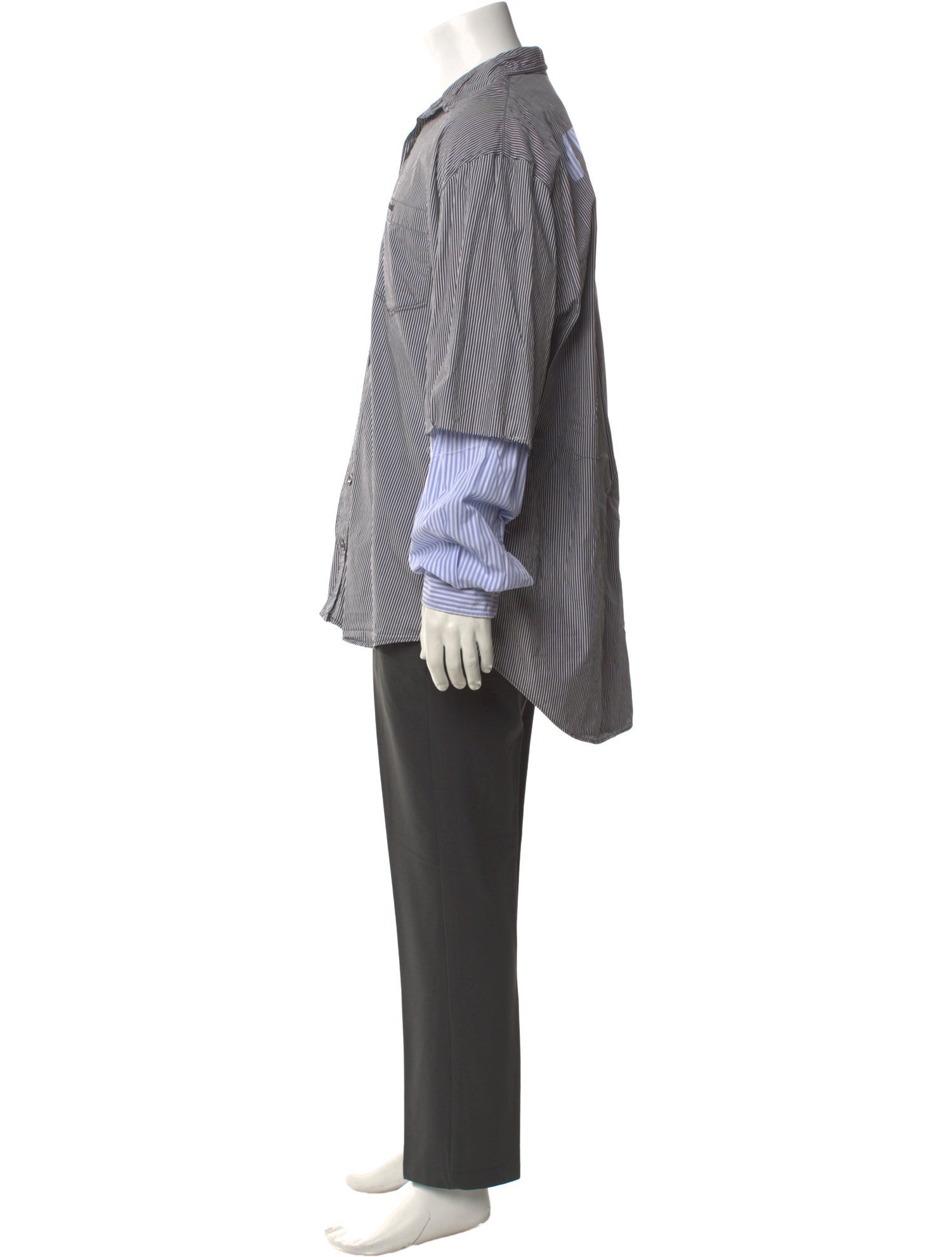 Vetements 2019 Logo Stripe Long Sleeve Dress Shirt