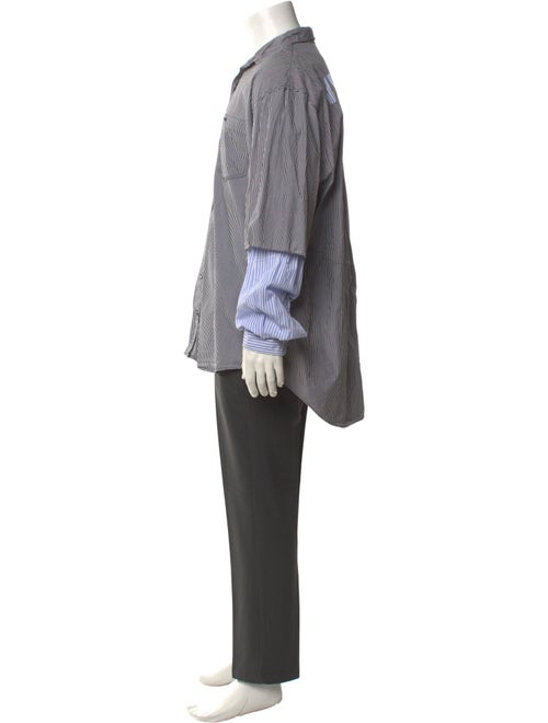 Vetements 2019 Logo Stripe Long Sleeve Dress Shirt