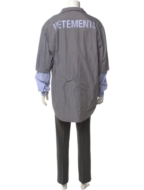 Vetements 2019 Logo Stripe Long Sleeve Dress Shirt