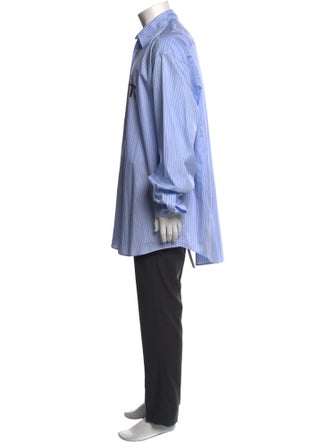 Vetements Signature Logo Striped Dress Shirt