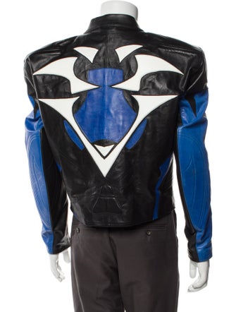 Vetements Calf Leather Colorblock Pattern Jacket