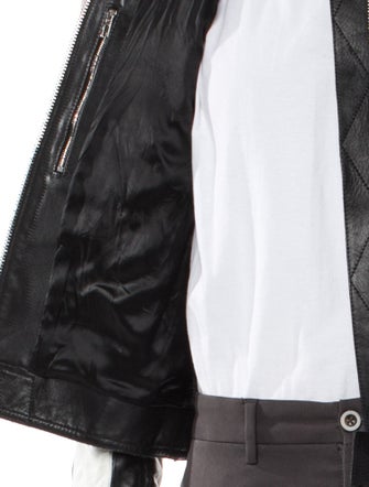 Vetements Calf Leather Colorblock Pattern Jacket