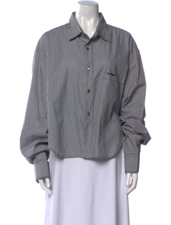 Vetements 2019 Striped Button-Up Top