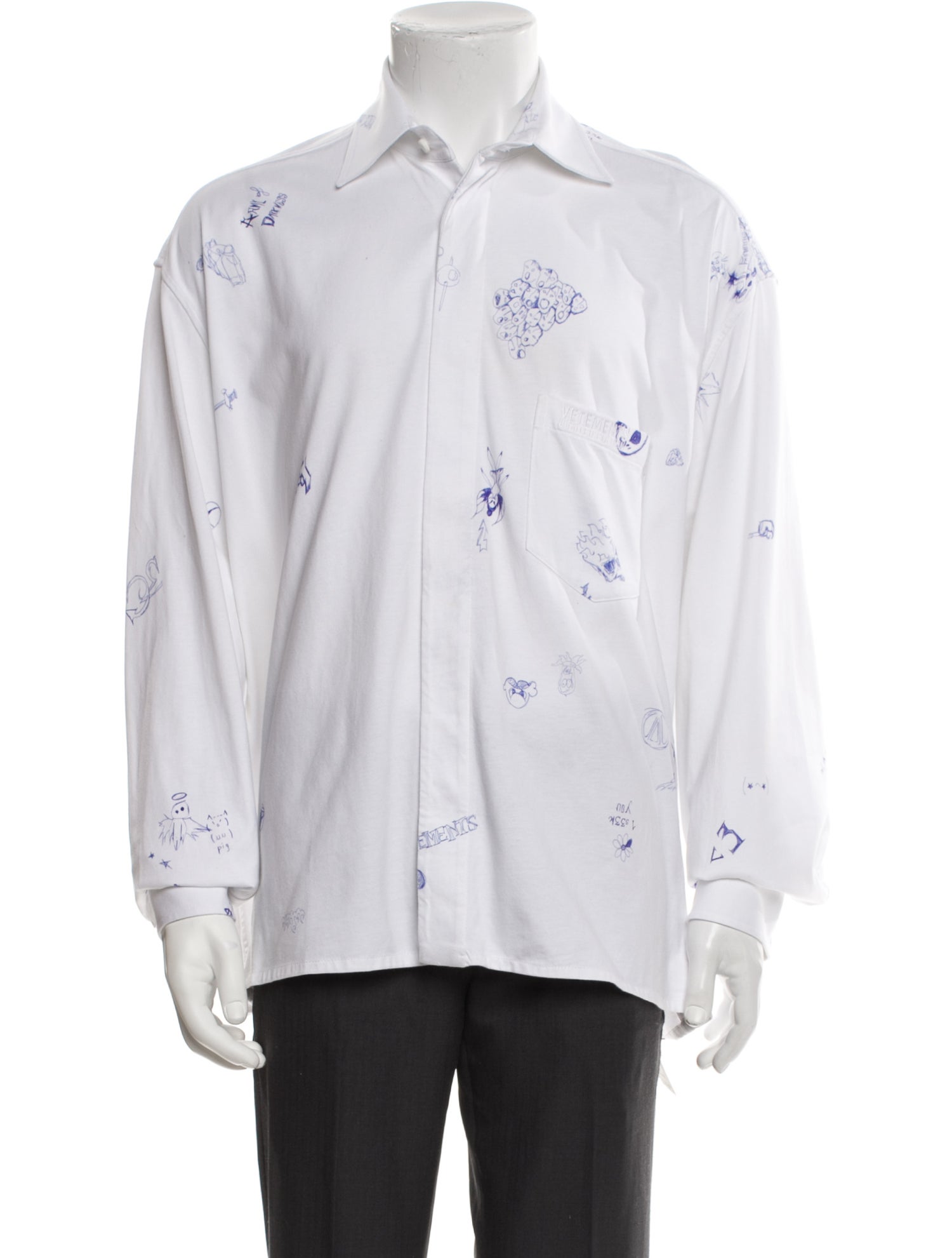 Vetements 2019 Scribble Dress Shirt w/ Tags