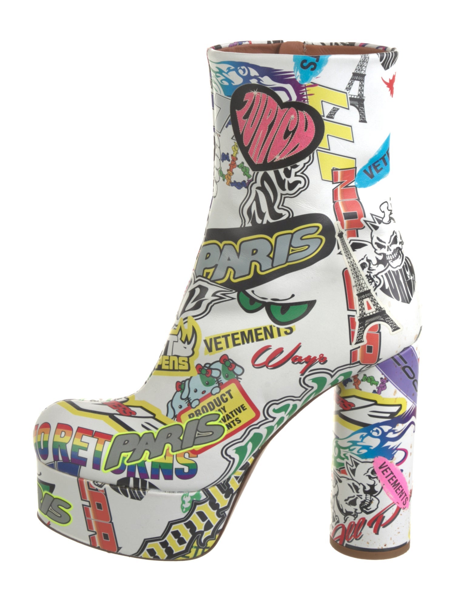 Vetements Leather Printed Boots