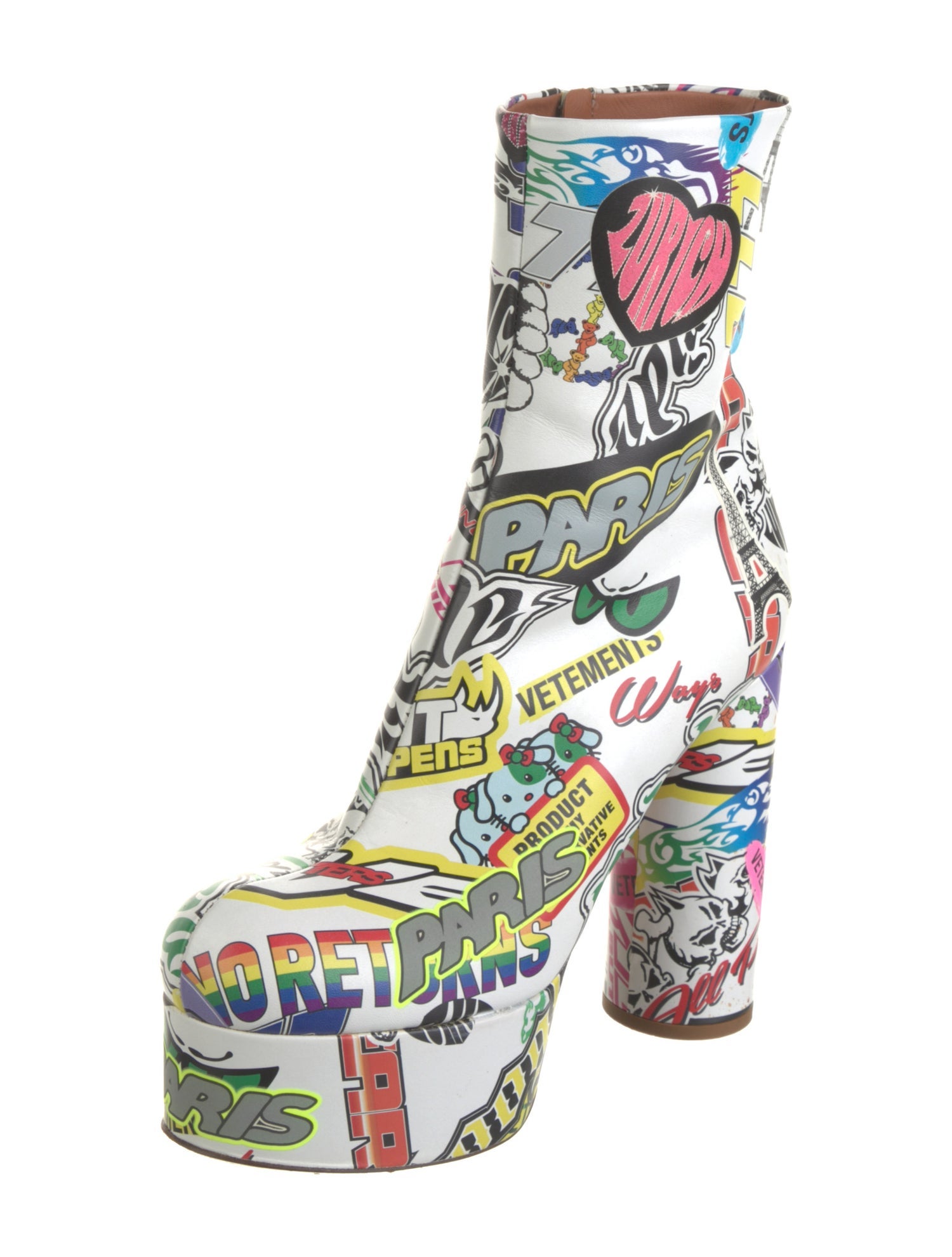 Vetements Leather Printed Boots