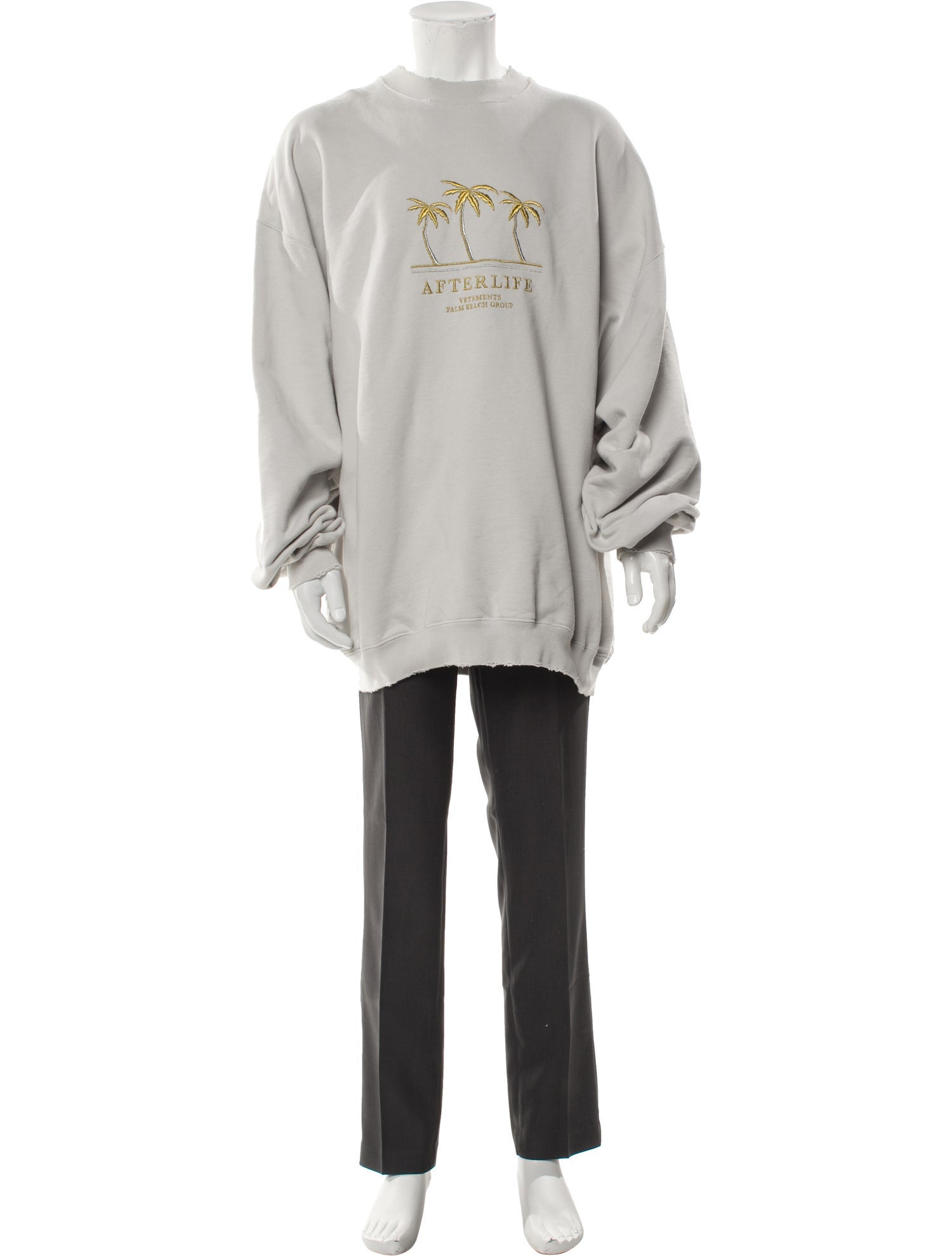 Vetements Embroidered Afterlife 'White' Graphic Print Sweatshirt