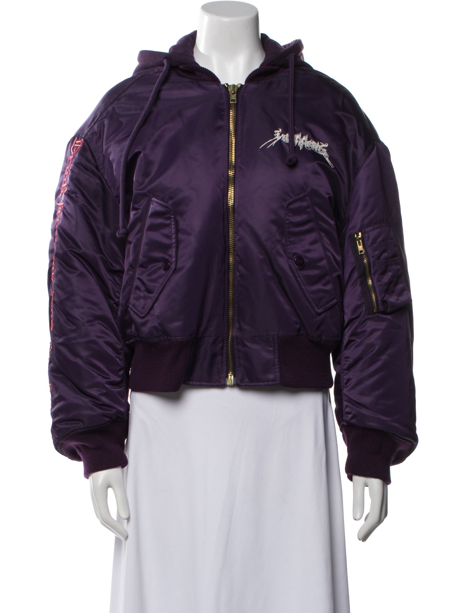 Vetements 2017 Total Fucking Darkness Cropped Bomber Coat