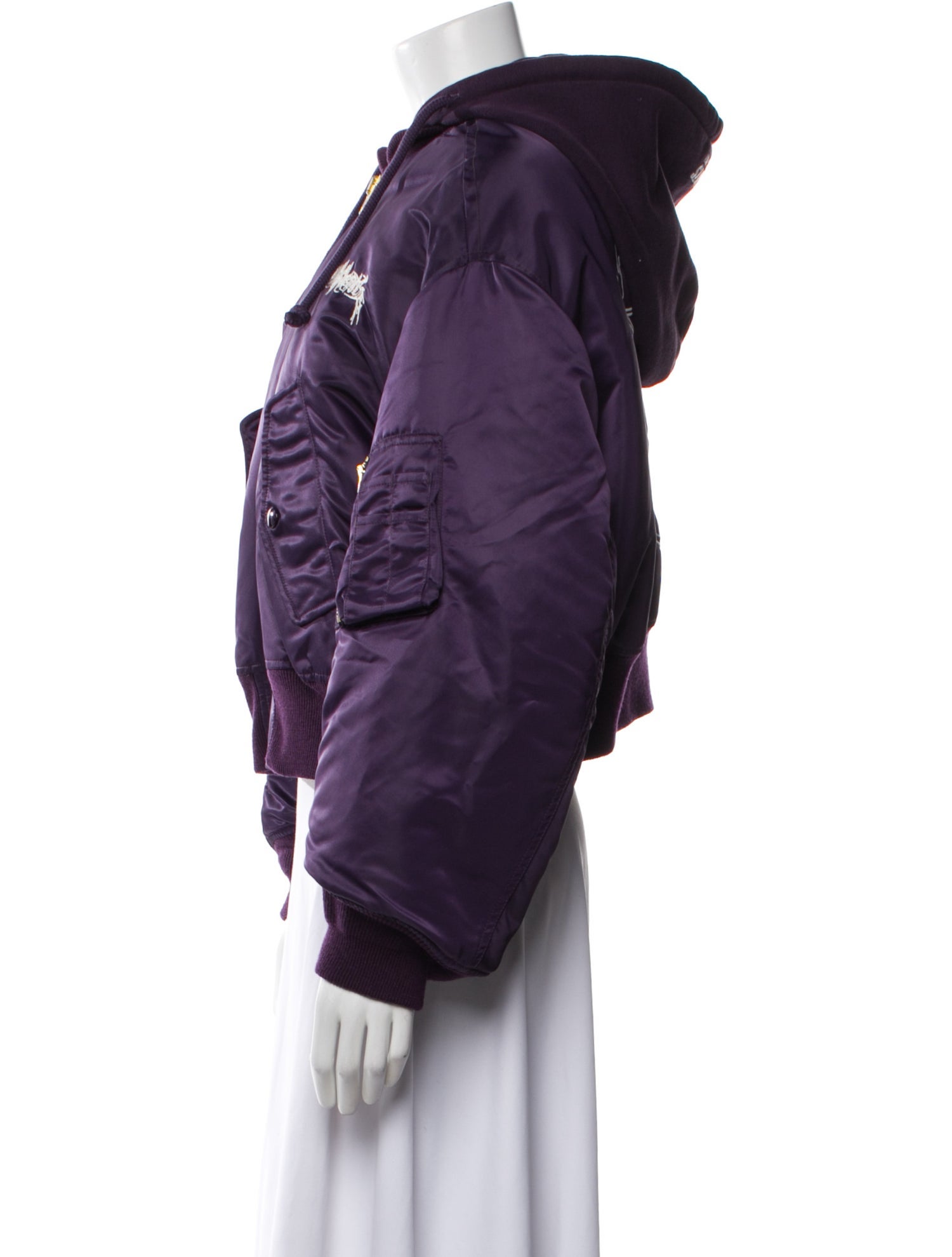 Vetements 2017 Total Fucking Darkness Cropped Bomber Coat