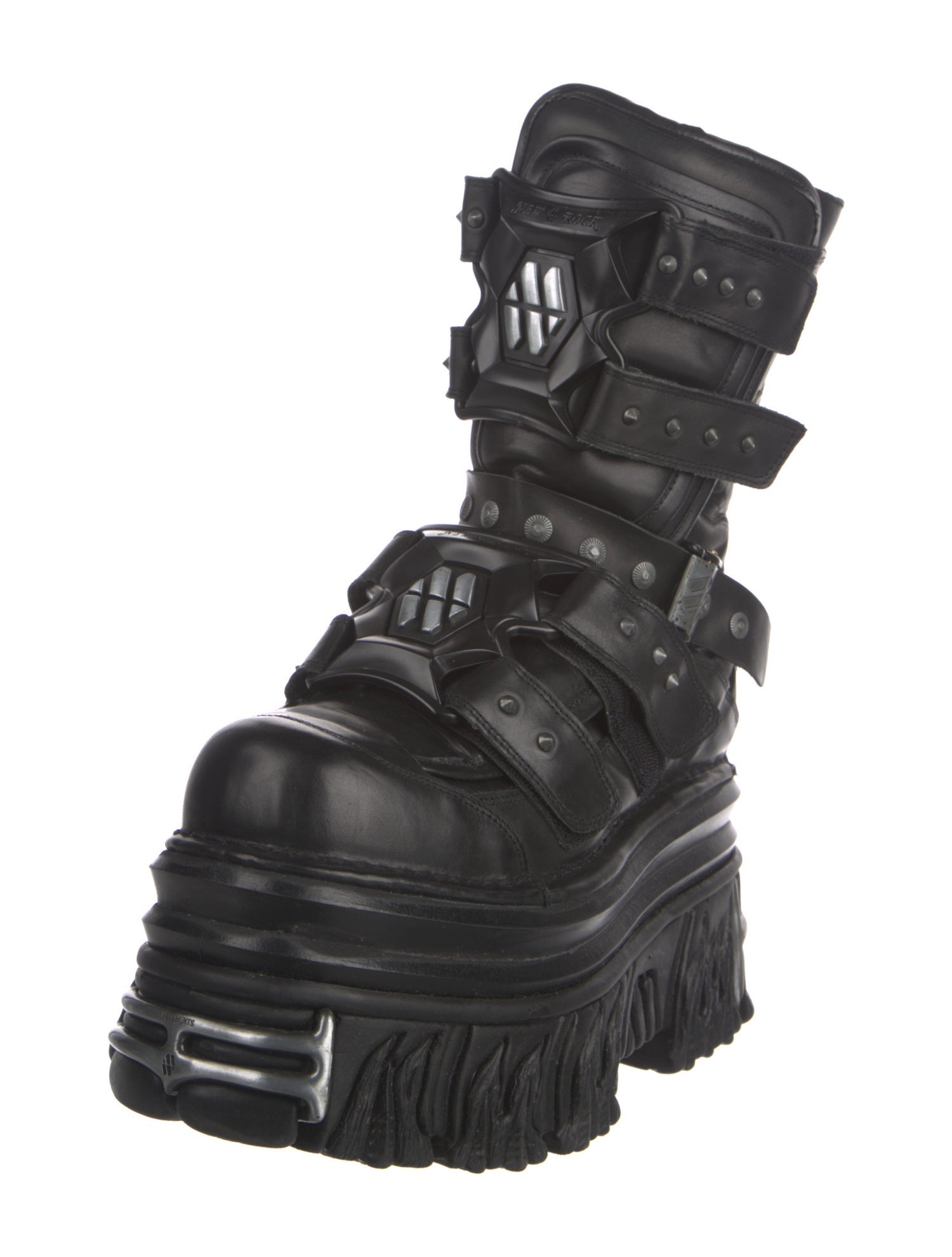 Vetements Leather Studded Accents Moto Boots