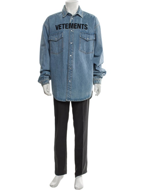 Vetements Graphic Print Denim Jacket