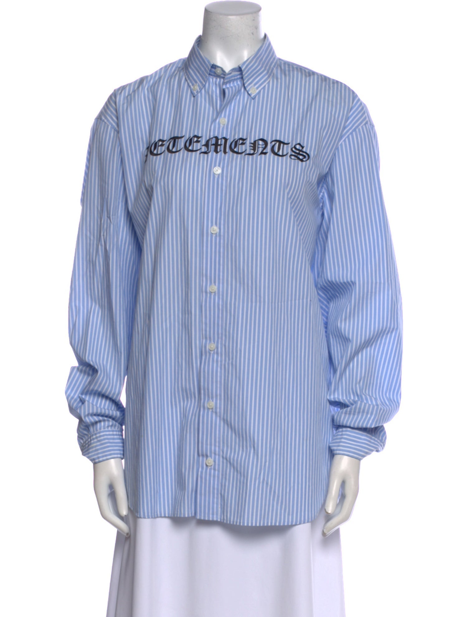 Vetements 2019 Striped Button-Up Top