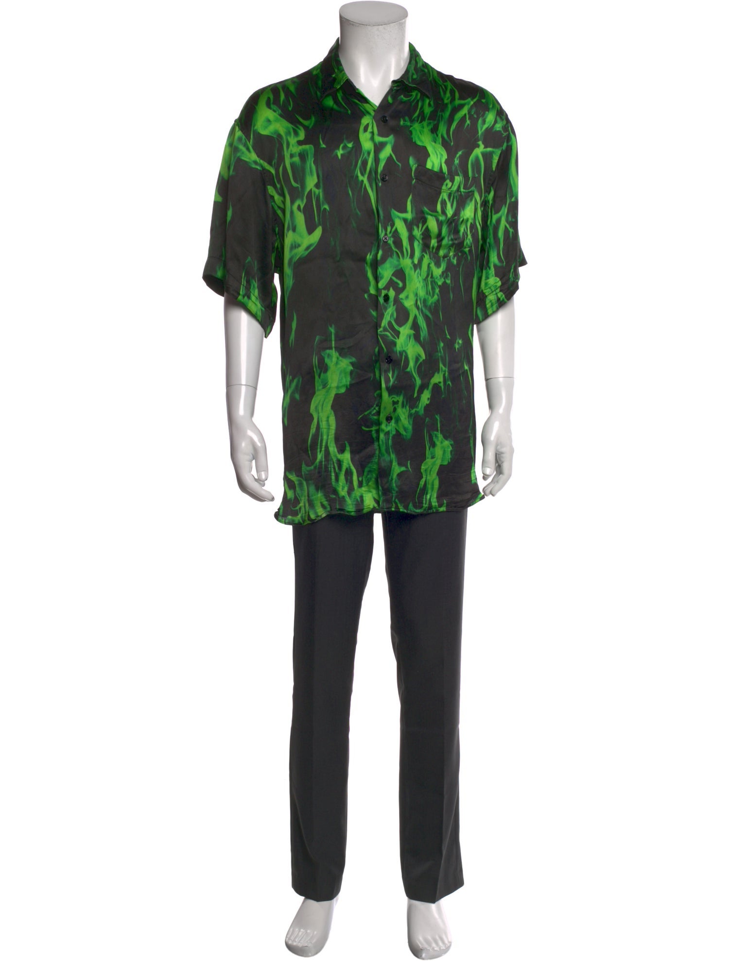 Vetements Green Smoke Printed Shirt