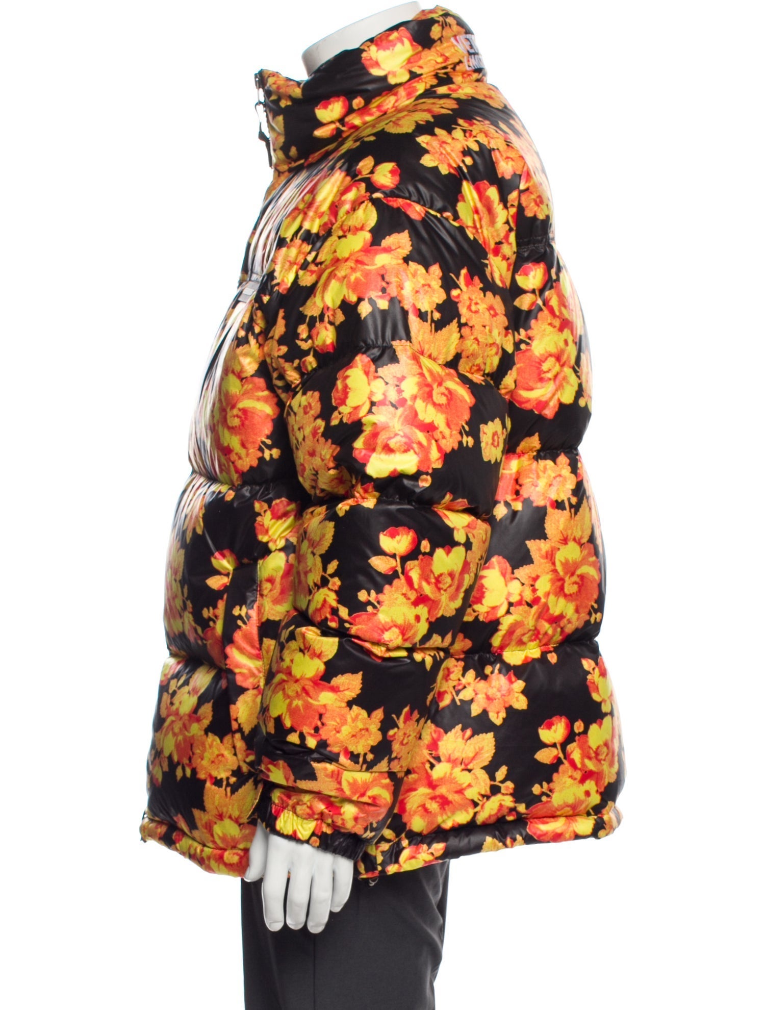Vetements Acid Flowers Floral Print Puffer Coat