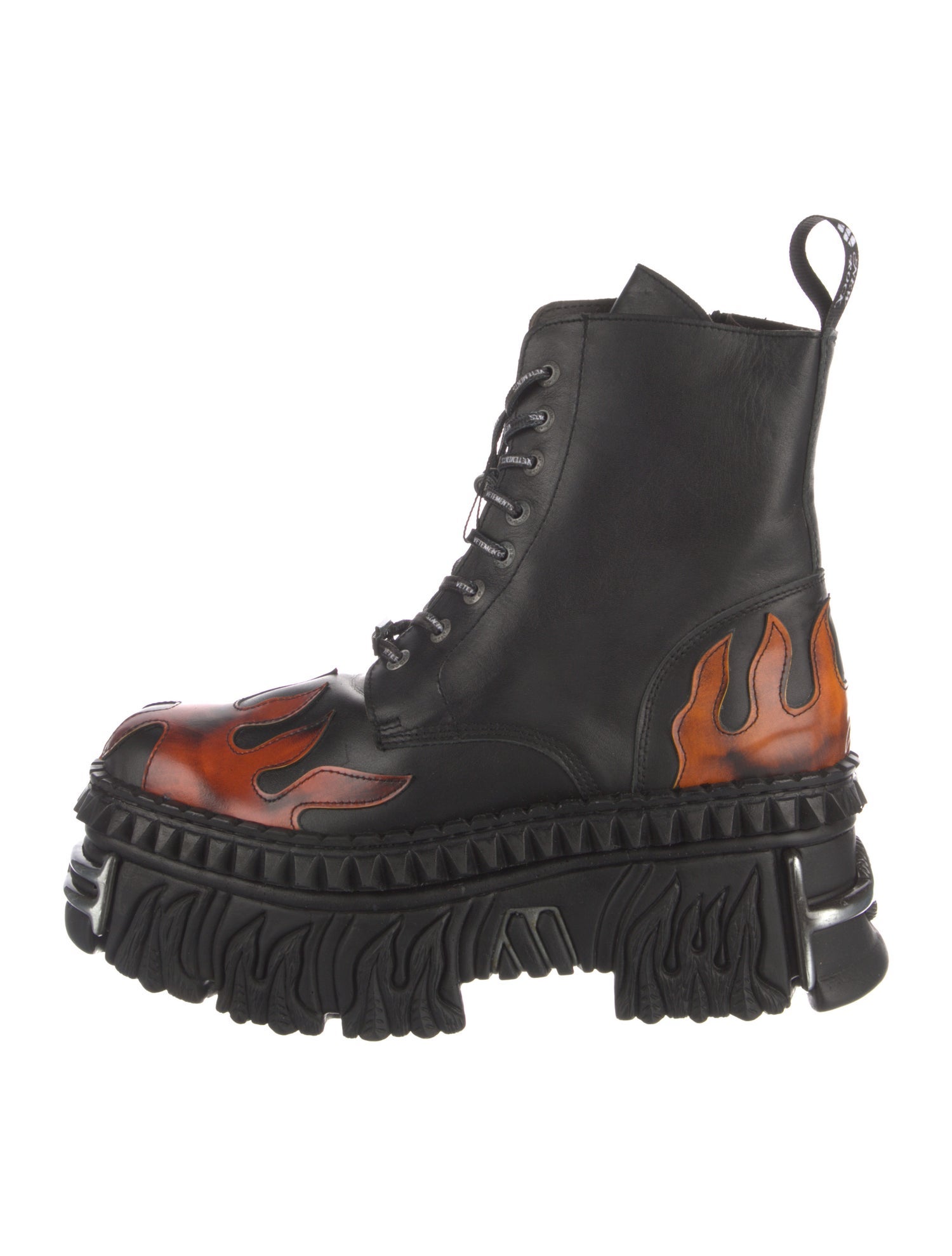 Vetements Leather Patterned Lace-Up Boots w/ Tags