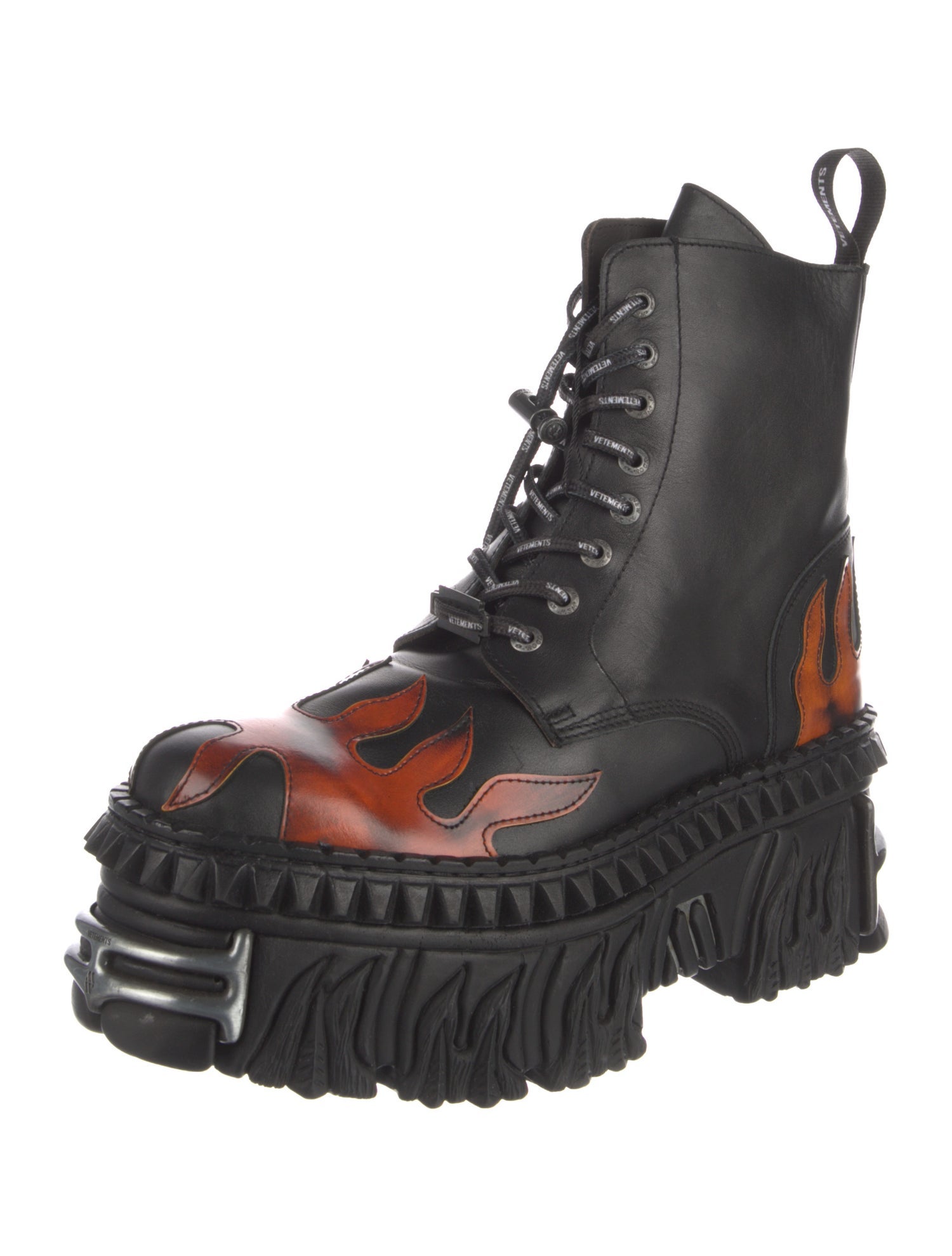 Vetements Leather Patterned Lace-Up Boots w/ Tags