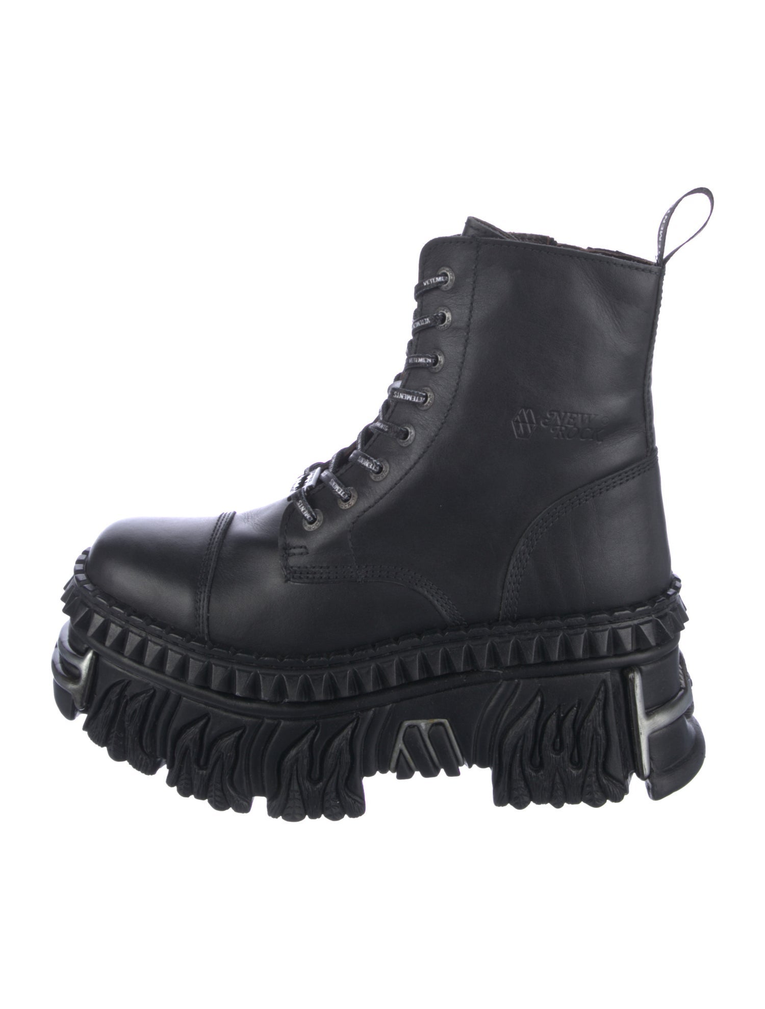 Vetements x New Rock Leather Combat Boots