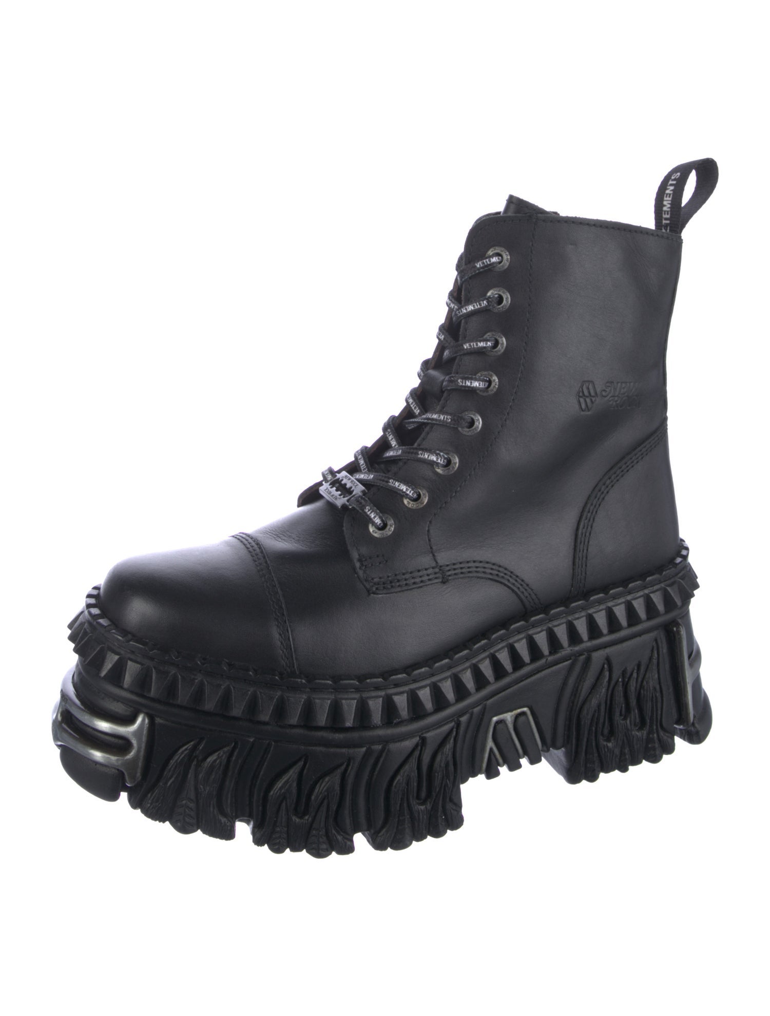 Vetements x New Rock Leather Combat Boots