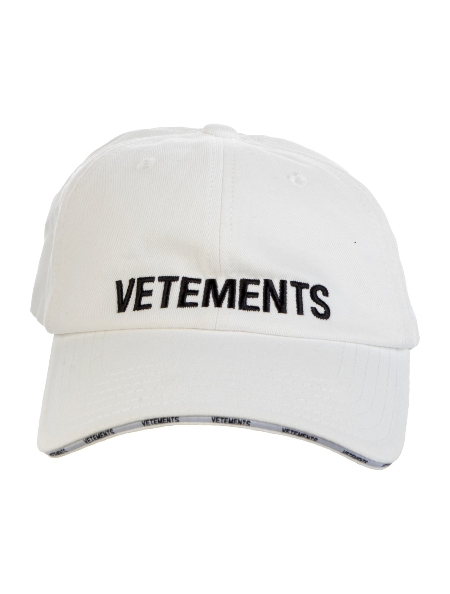 Vetements Cotton White Embroidered Baseball Cap