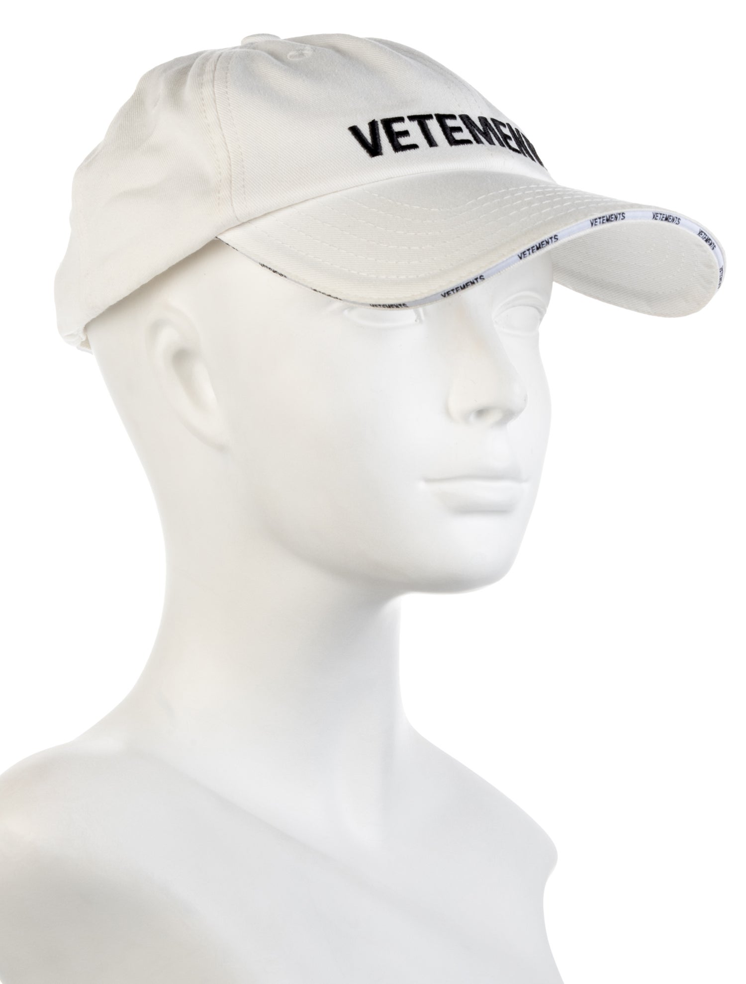 Vetements Cotton White Embroidered Baseball Cap