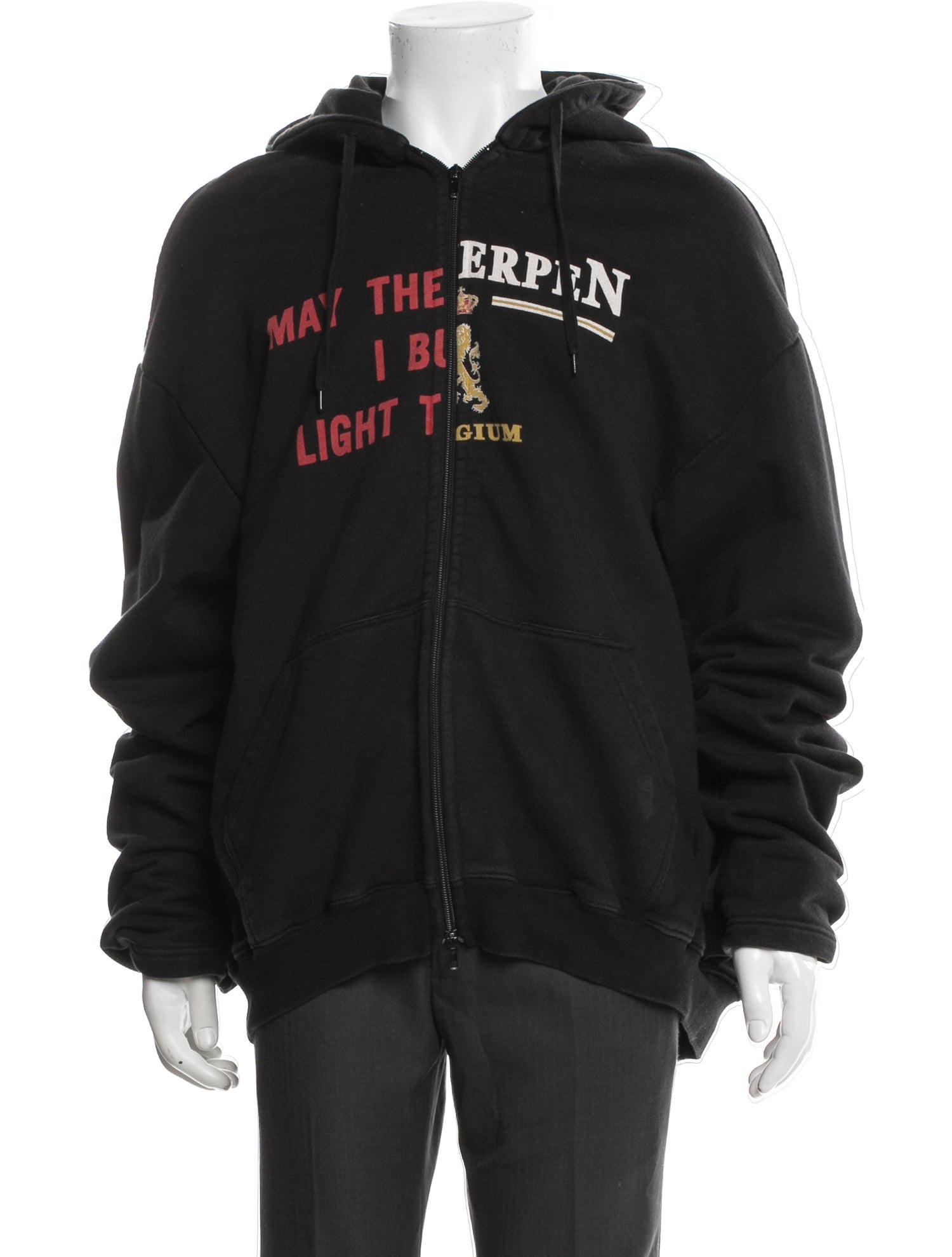 Vetements 2018 Antwerpen Split Hoodie - Black Sweatshirts