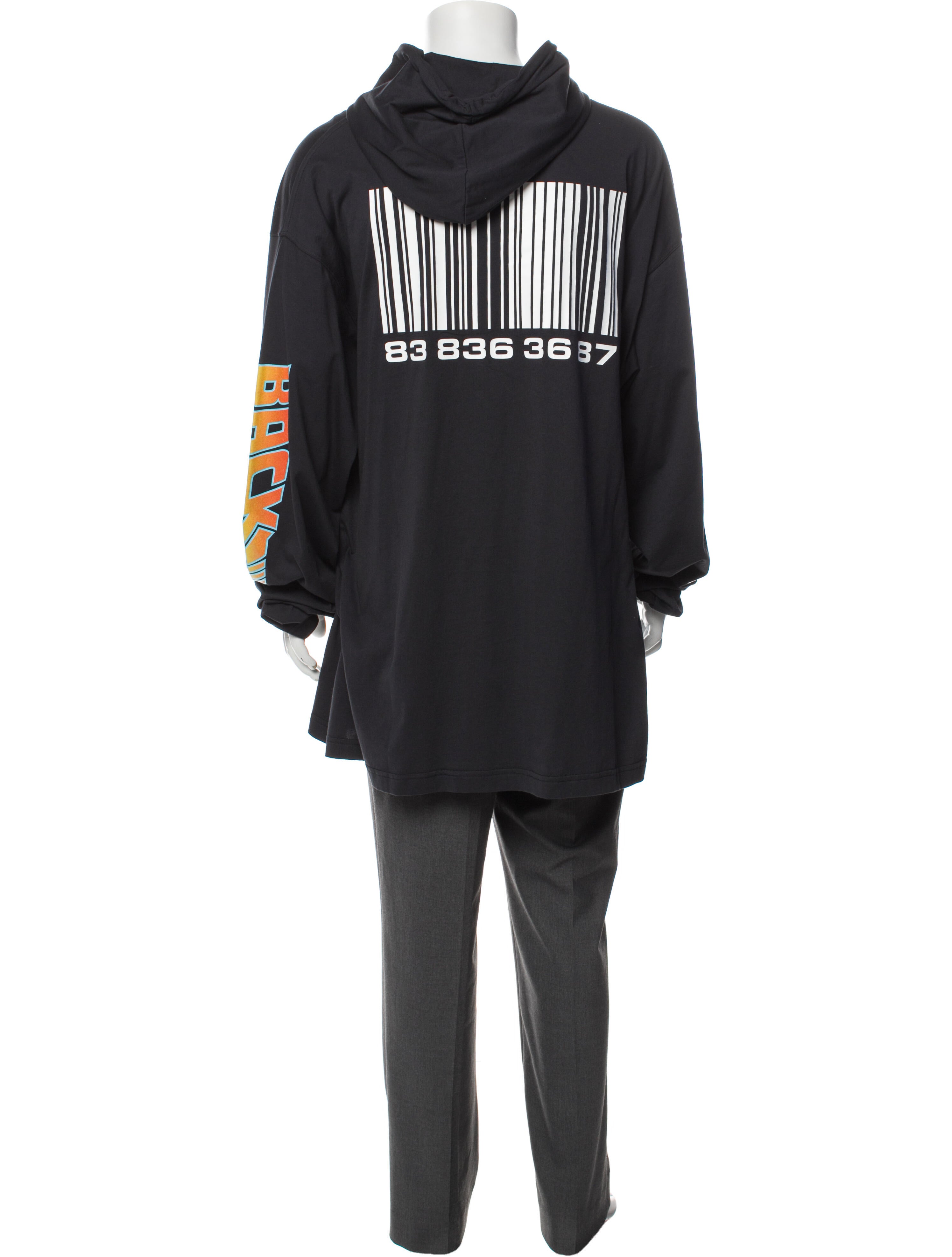 VTMNTS Back To The Future Graphic Print Hoodie - Black Sweatshirts 
