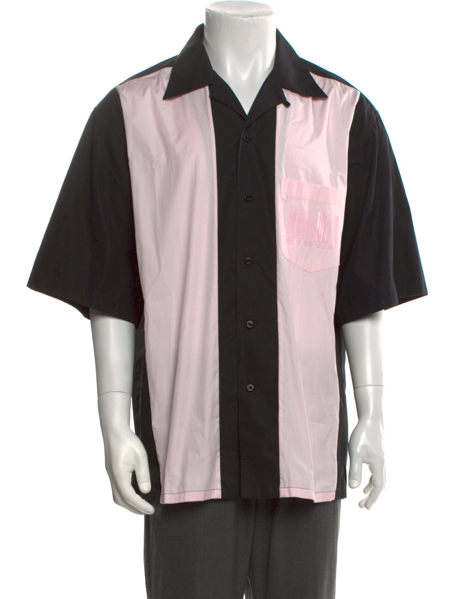 VTMNTS Colorblock Pattern Three-Quarter Sleeve Shirt