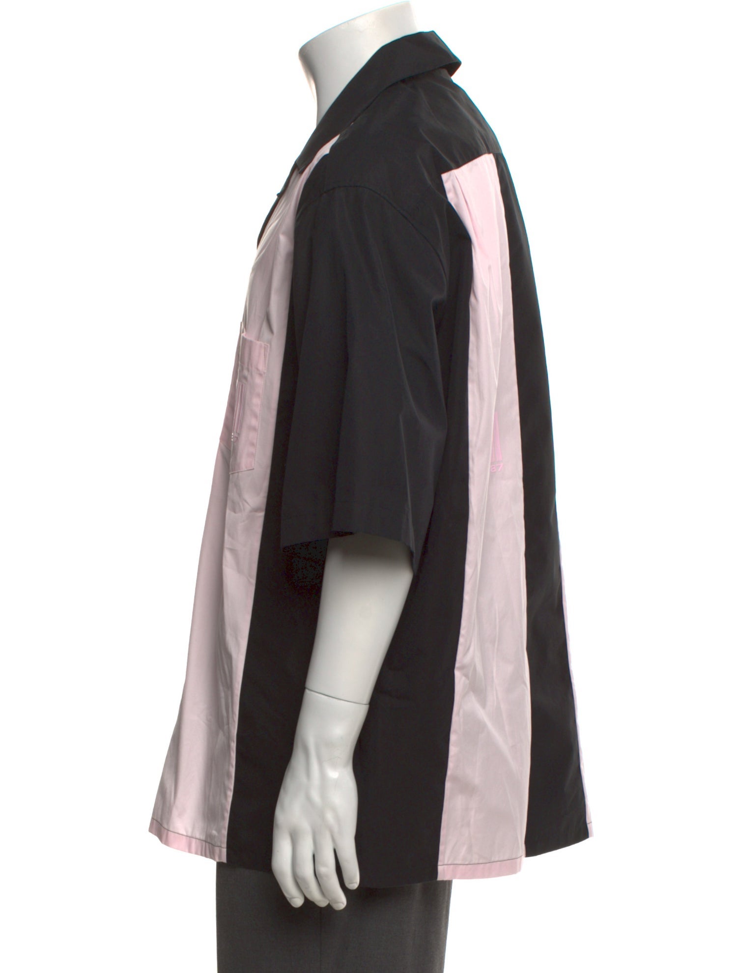 VTMNTS Colorblock Pattern Three-Quarter Sleeve Shirt