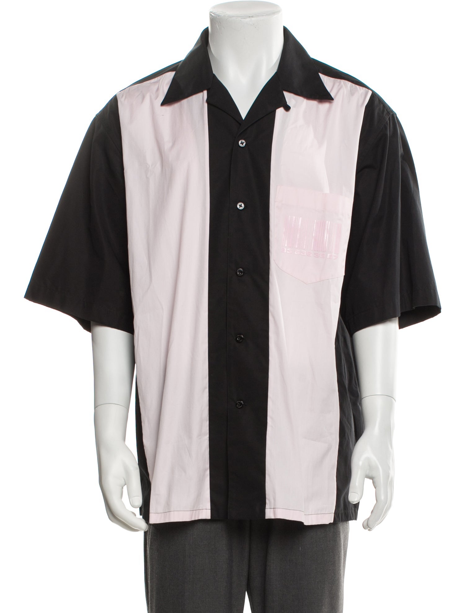 VTMNTS Colorblock Pattern Short Sleeve Shirt