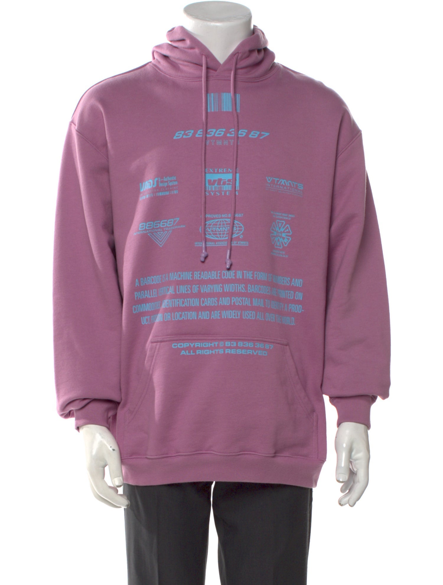 VTMNTS Graphic Print Mock Neck Hoodie w/ Tags